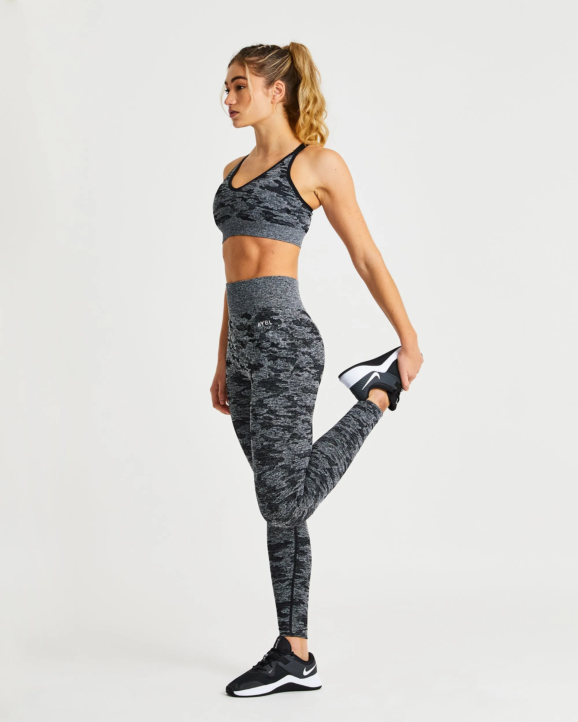 Evolve Camo Seamless Leggings - Black sold by AYBL product image thumbnail 5