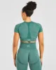 Empower Seamless Crop Top - Forest Green Marl sold by AYBL