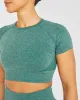 Empower Seamless Crop Top - Forest Green Marl sold by AYBL