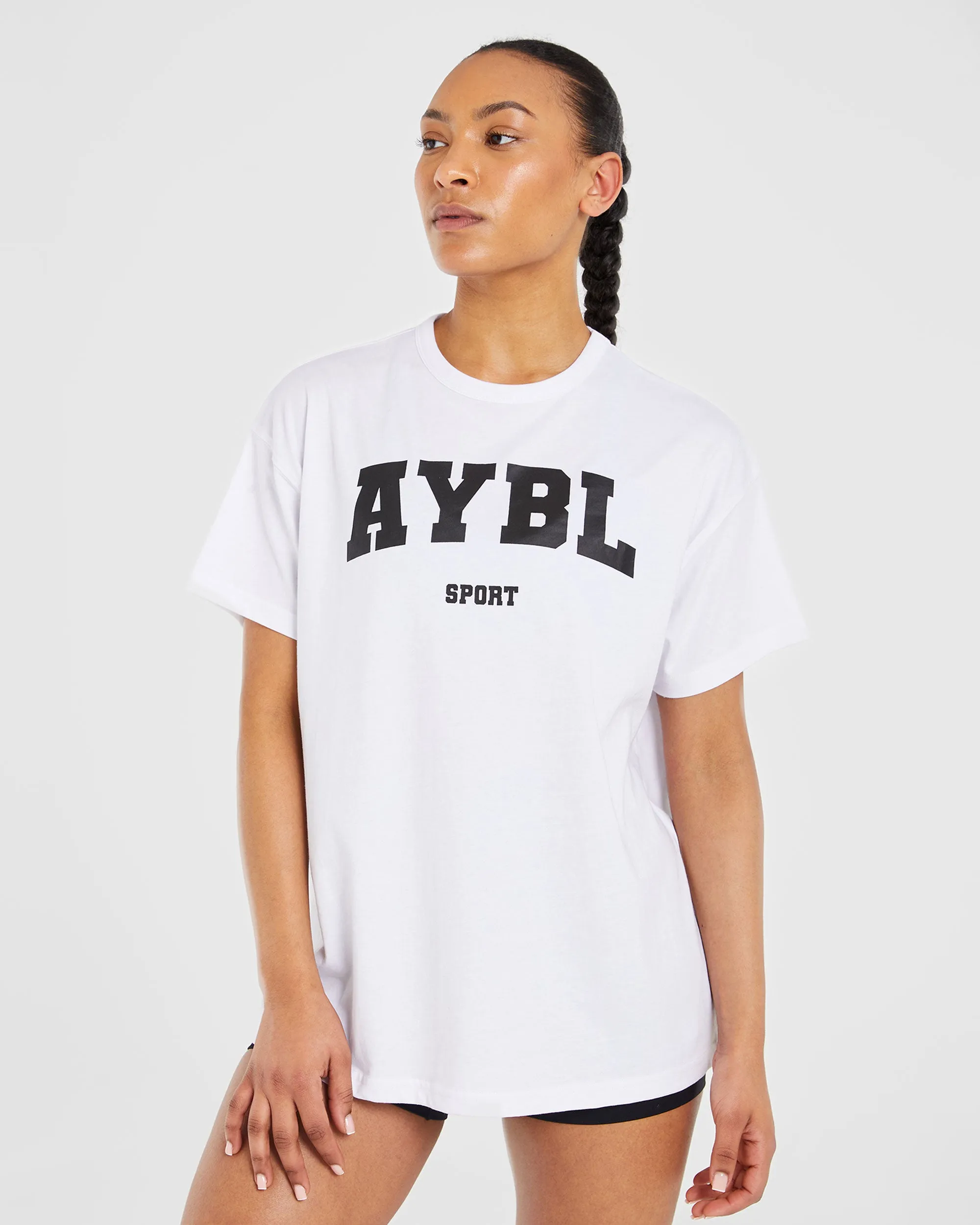 Classic Varsity Oversized T Shirt - White sold by AYBL