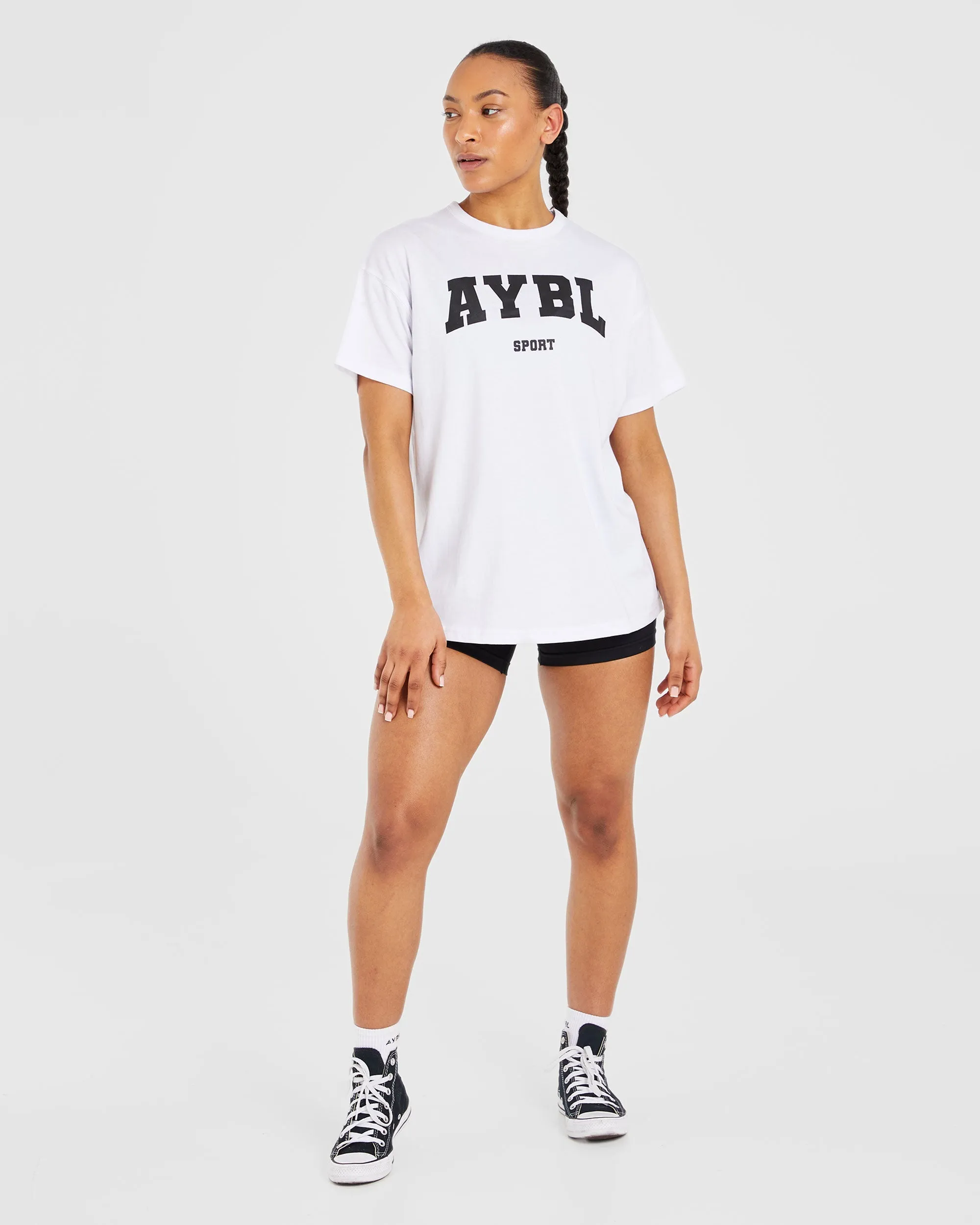 Classic Varsity Oversized T Shirt - White sold by AYBL product image thumbnail 3