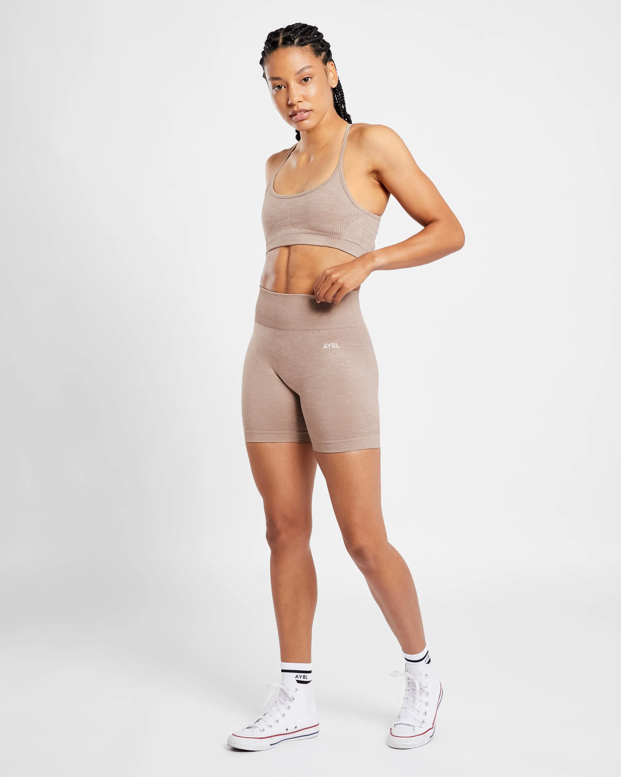 Revive Seamless Sports Bra - Warm Taupe Marl sold by AYBL product image thumbnail 3