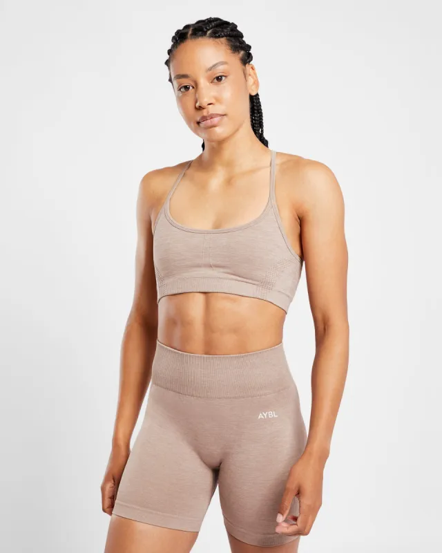 Revive Seamless Sports Bra - Warm Taupe Marl sold by AYBL