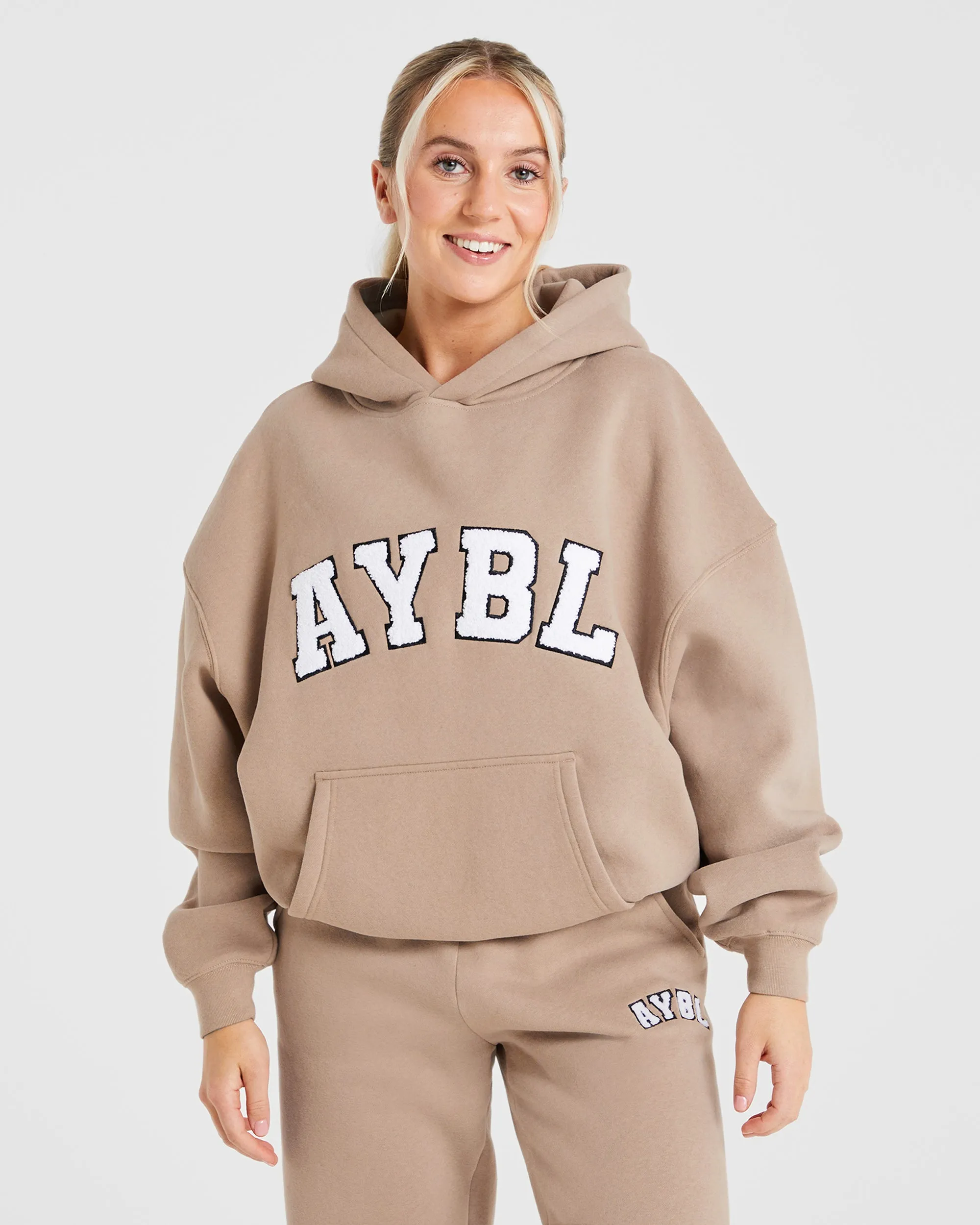 Varsity Oversized Hoodie - Latte Brown sold by AYBL
