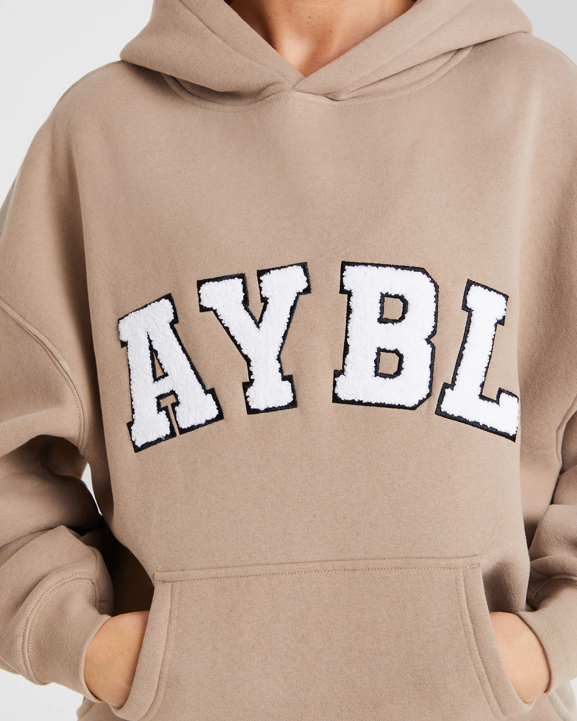 Varsity Oversized Hoodie - Latte Brown sold by AYBL product image thumbnail 5