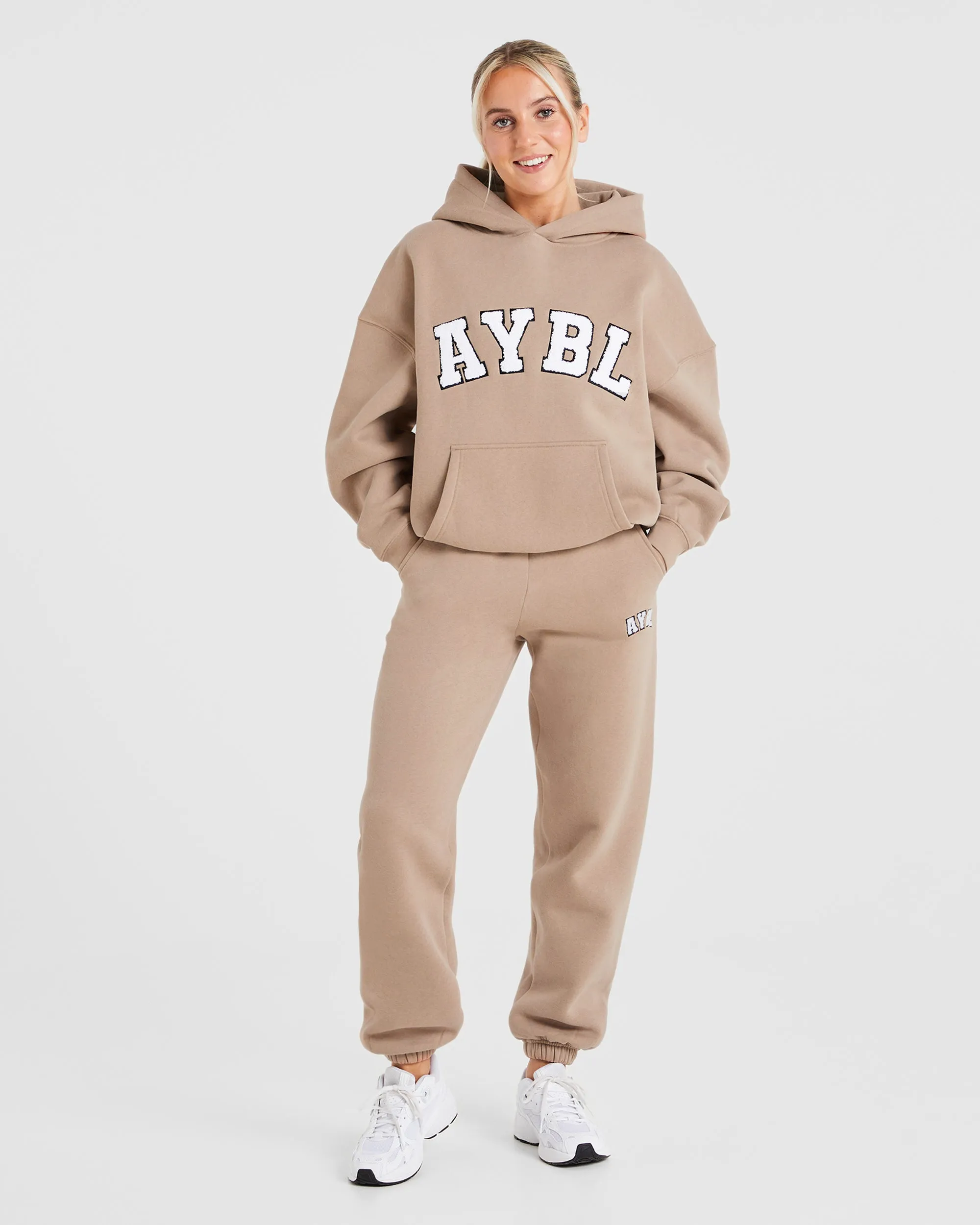 Varsity Oversized Hoodie - Latte Brown sold by AYBL product image thumbnail 3