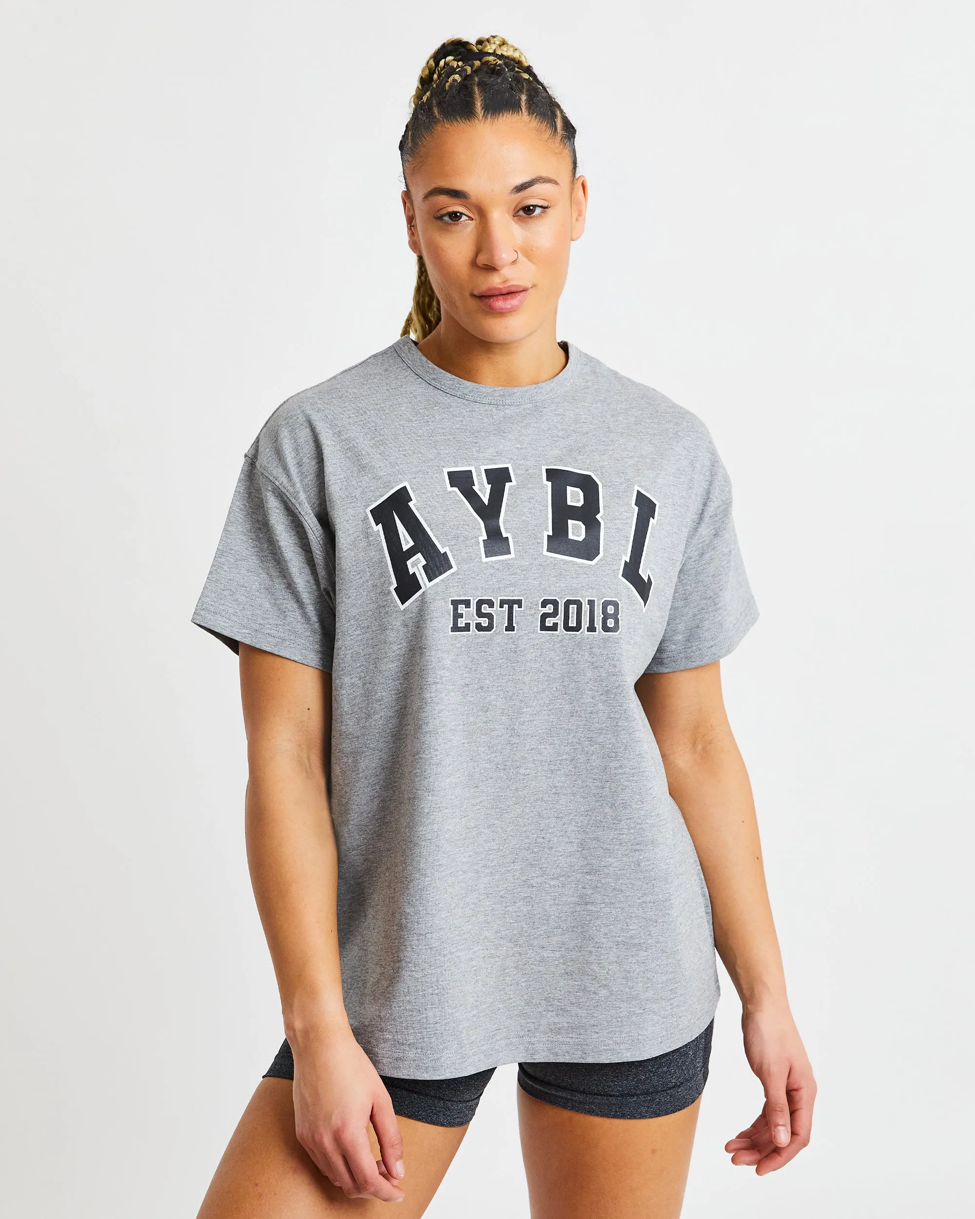 Varsity Oversized T Shirt - Heather Grey sold by AYBL