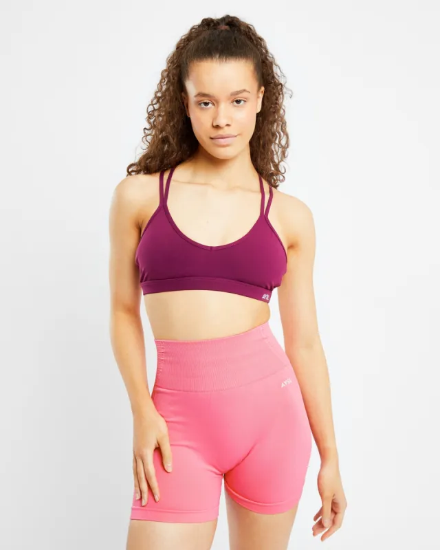 Essential Strappy Sports Bra - Purple Wine sold by AYBL