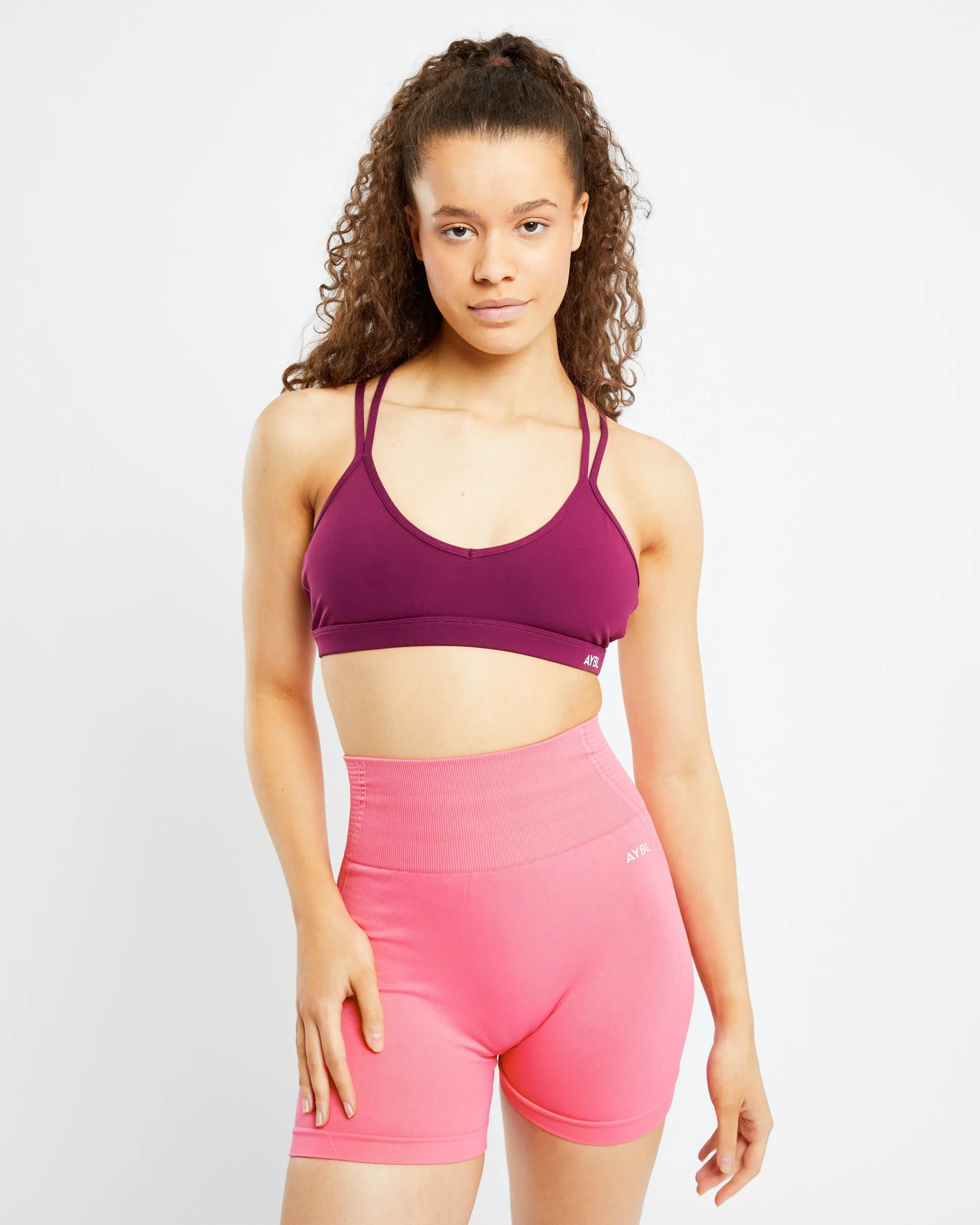 Essential Strappy Sports Bra - Purple Wine sold by AYBL