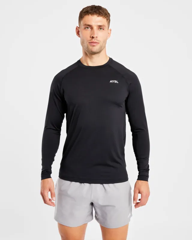 Essential Long Sleeve T Shirt - Black sold by AYBL