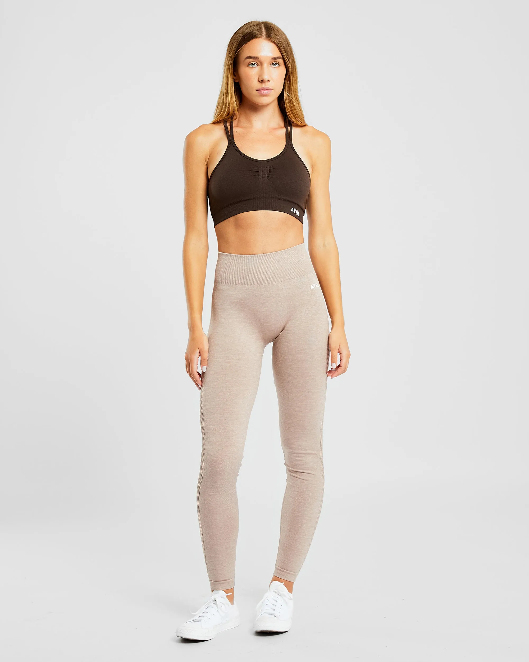 Essential Seamless Ruched Sports Bra - Dark Walnut sold by AYBL product image thumbnail 3