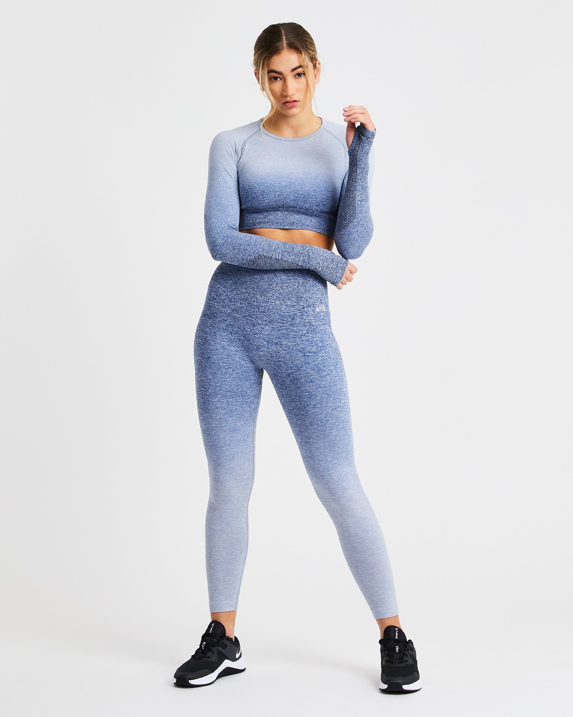 Pulse Ombré Seamless Leggings - Navy sold by AYBL product image thumbnail 3