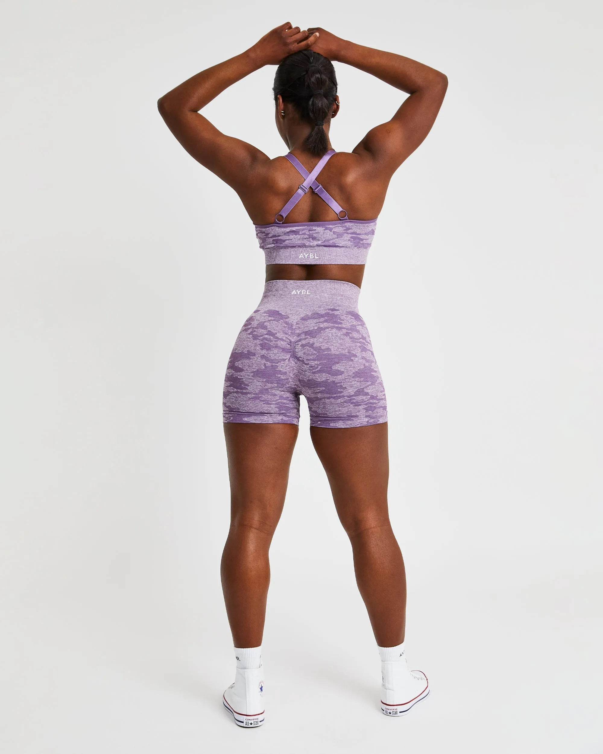 Evolve Camo Seamless Sports Bra - Plum sold by AYBL product image thumbnail 4