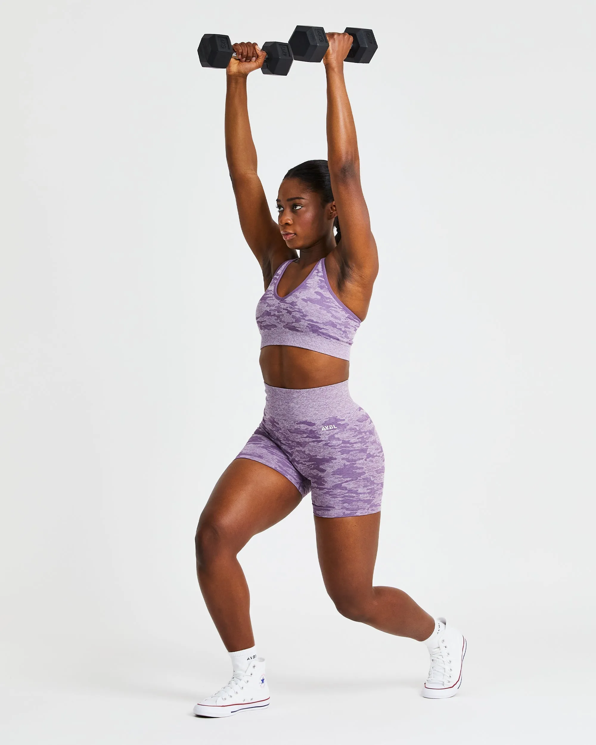 Evolve Camo Seamless Sports Bra - Plum sold by AYBL product image thumbnail 5