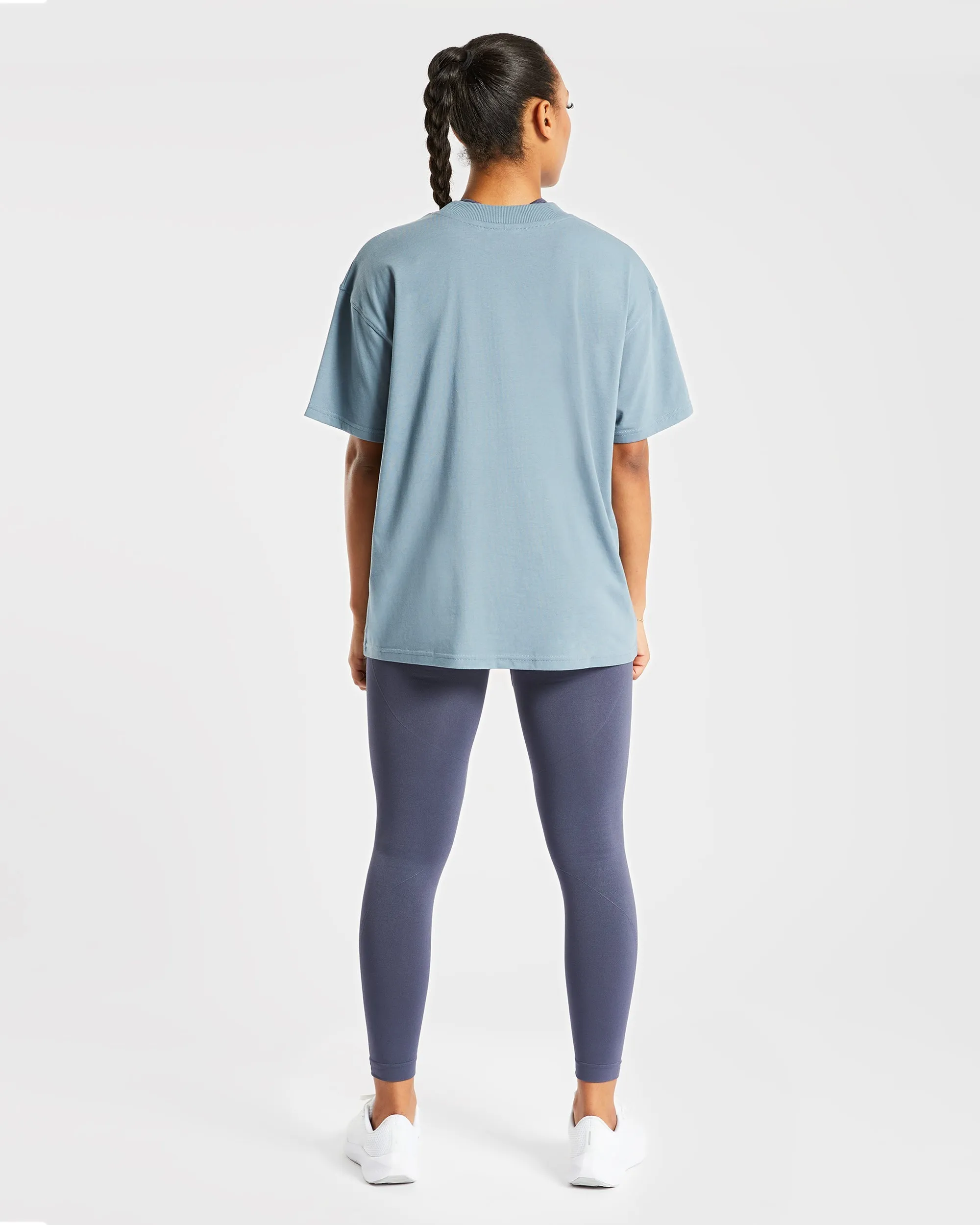 Lifting My Best Life Oversized T Shirt - Vintage Blue sold by AYBL product image thumbnail 4