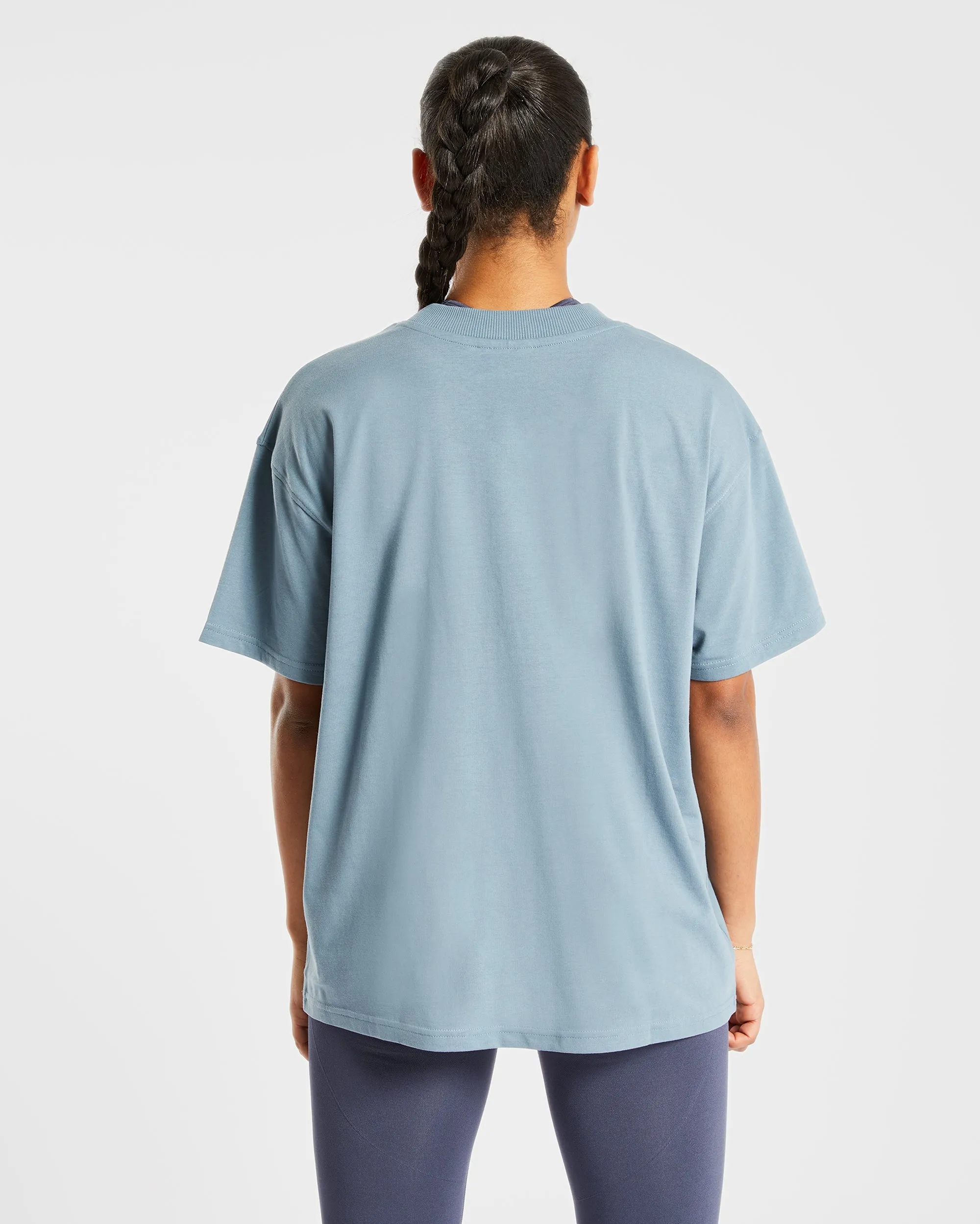 Lifting My Best Life Oversized T Shirt - Vintage Blue sold by AYBL product image thumbnail 2