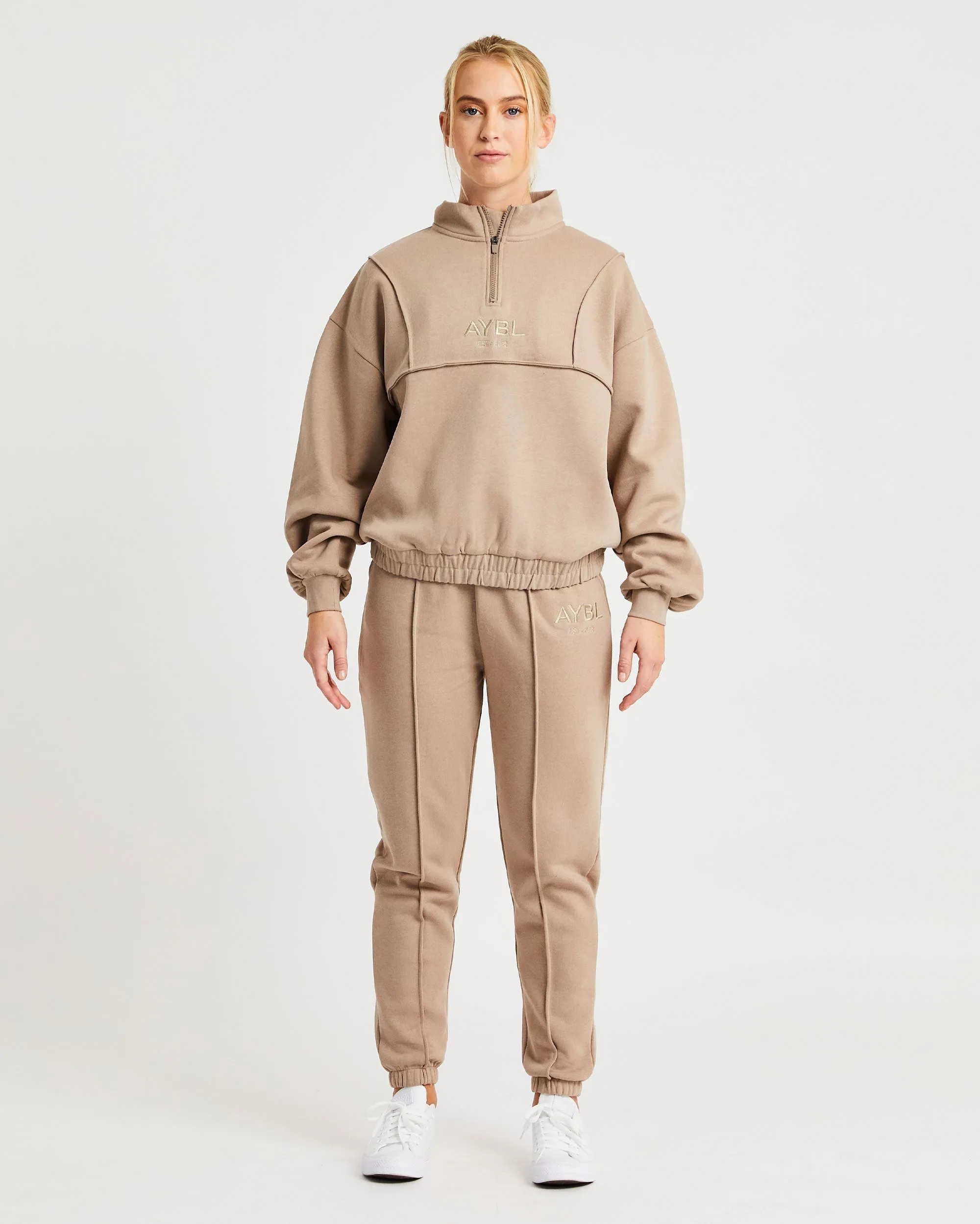 Luxe 1/2 Zip Pullover - Mocha sold by AYBL product image thumbnail 3