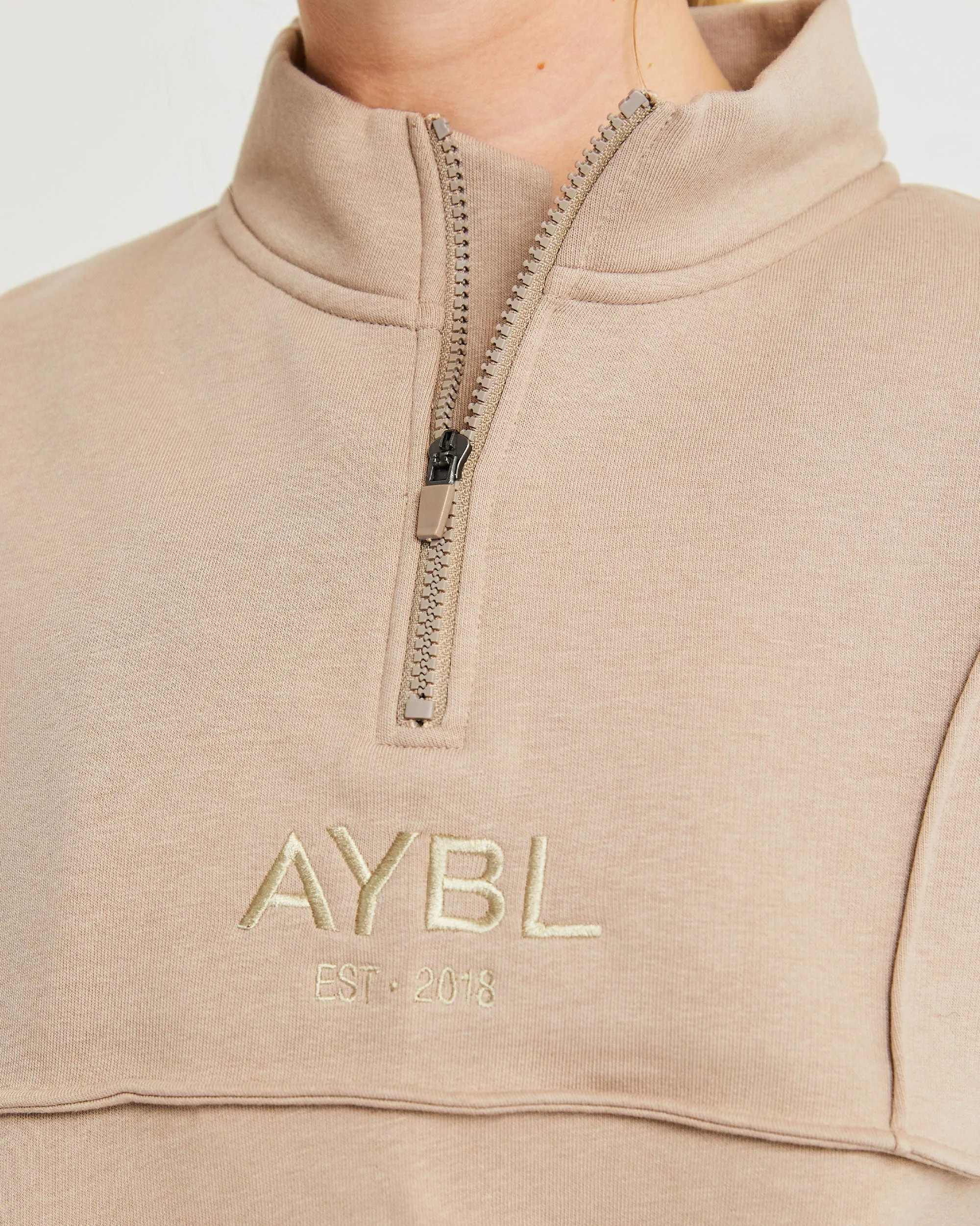 Luxe 1/2 Zip Pullover - Mocha sold by AYBL product image thumbnail 5