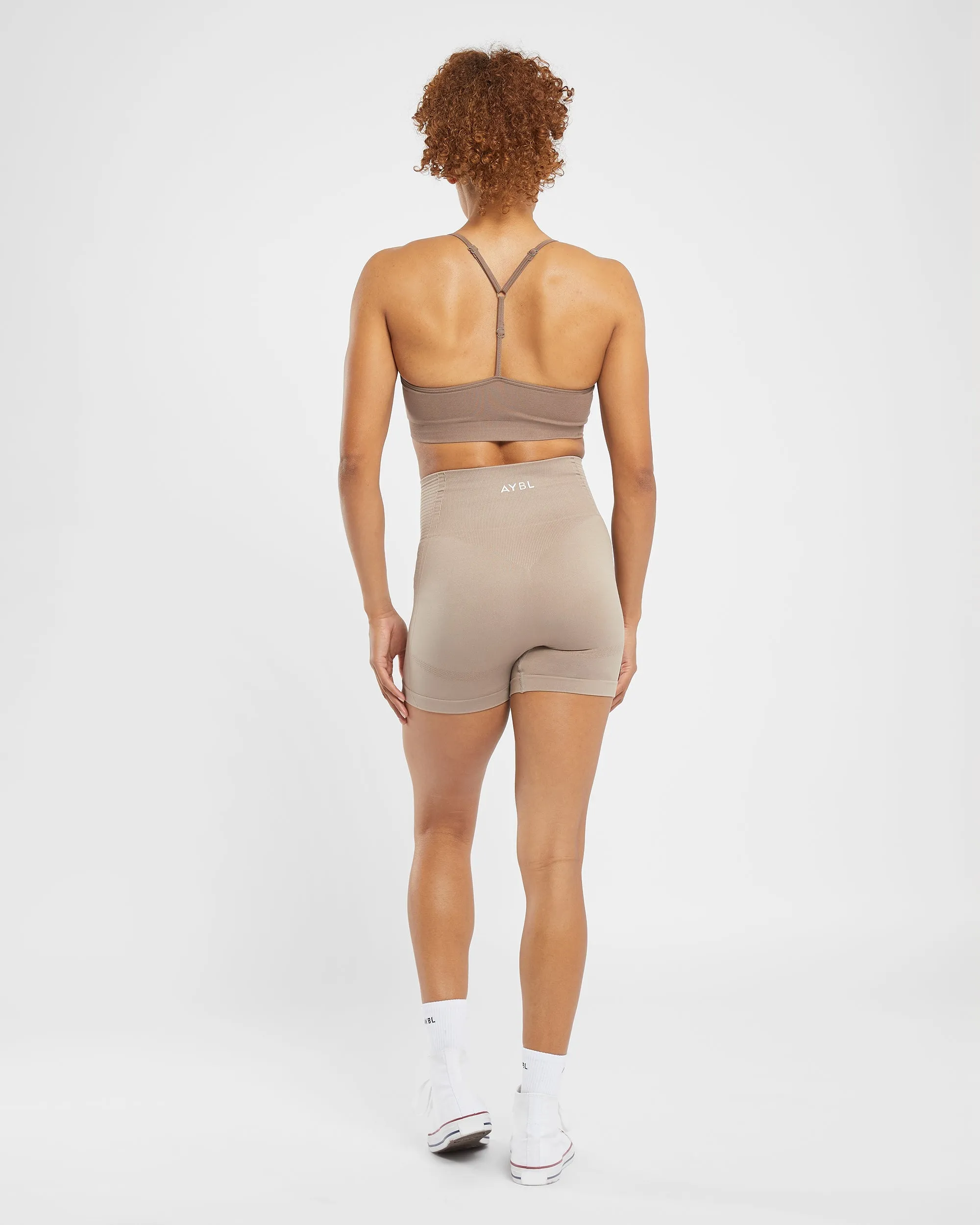 Essential Seamless V Neck Sports Bra - Brown Oak sold by AYBL product image thumbnail 4