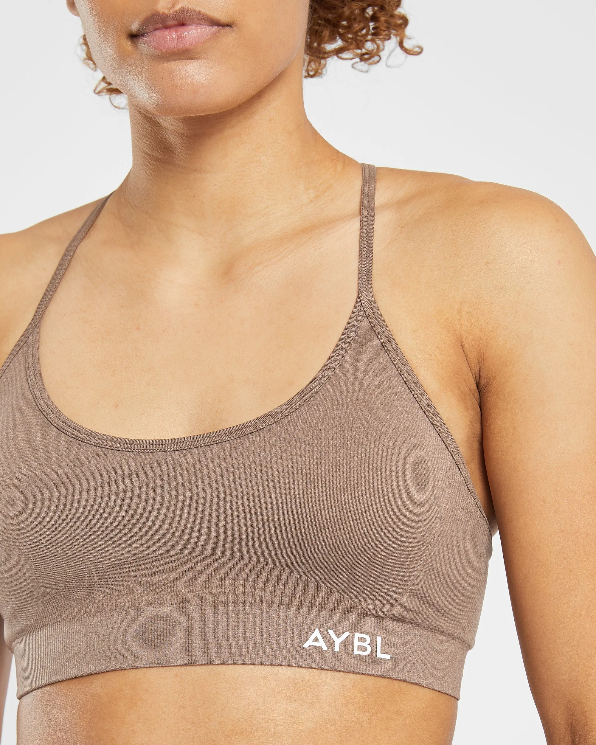 Essential Seamless V Neck Sports Bra - Brown Oak sold by AYBL product image thumbnail 5