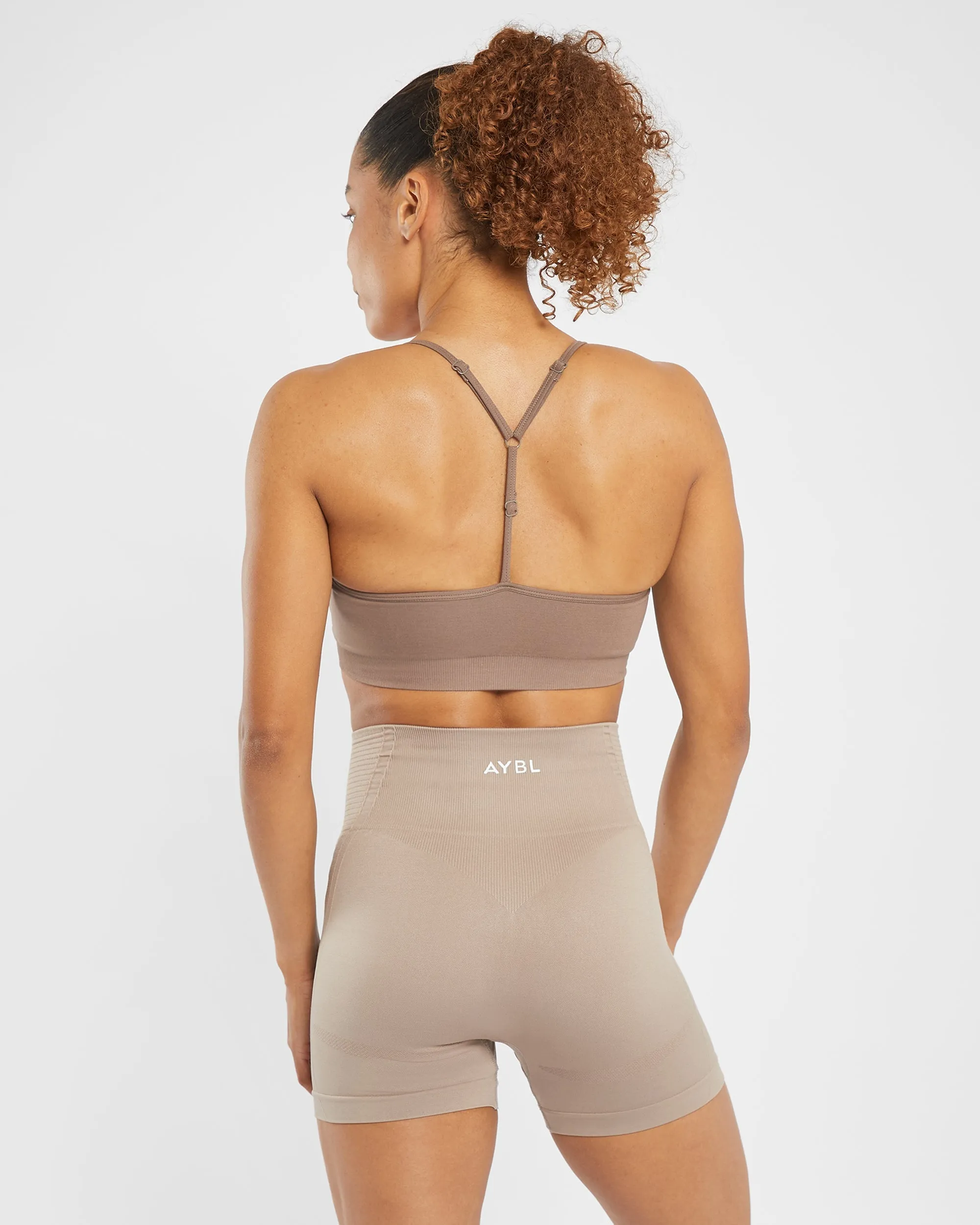 Essential Seamless V Neck Sports Bra - Brown Oak sold by AYBL product image thumbnail 2
