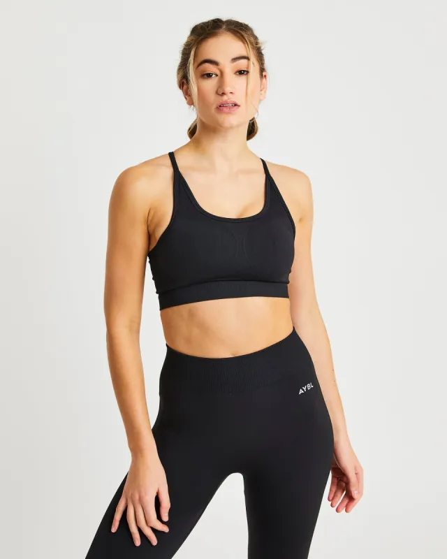 Motion Seamless Sports Bra - Black sold by AYBL