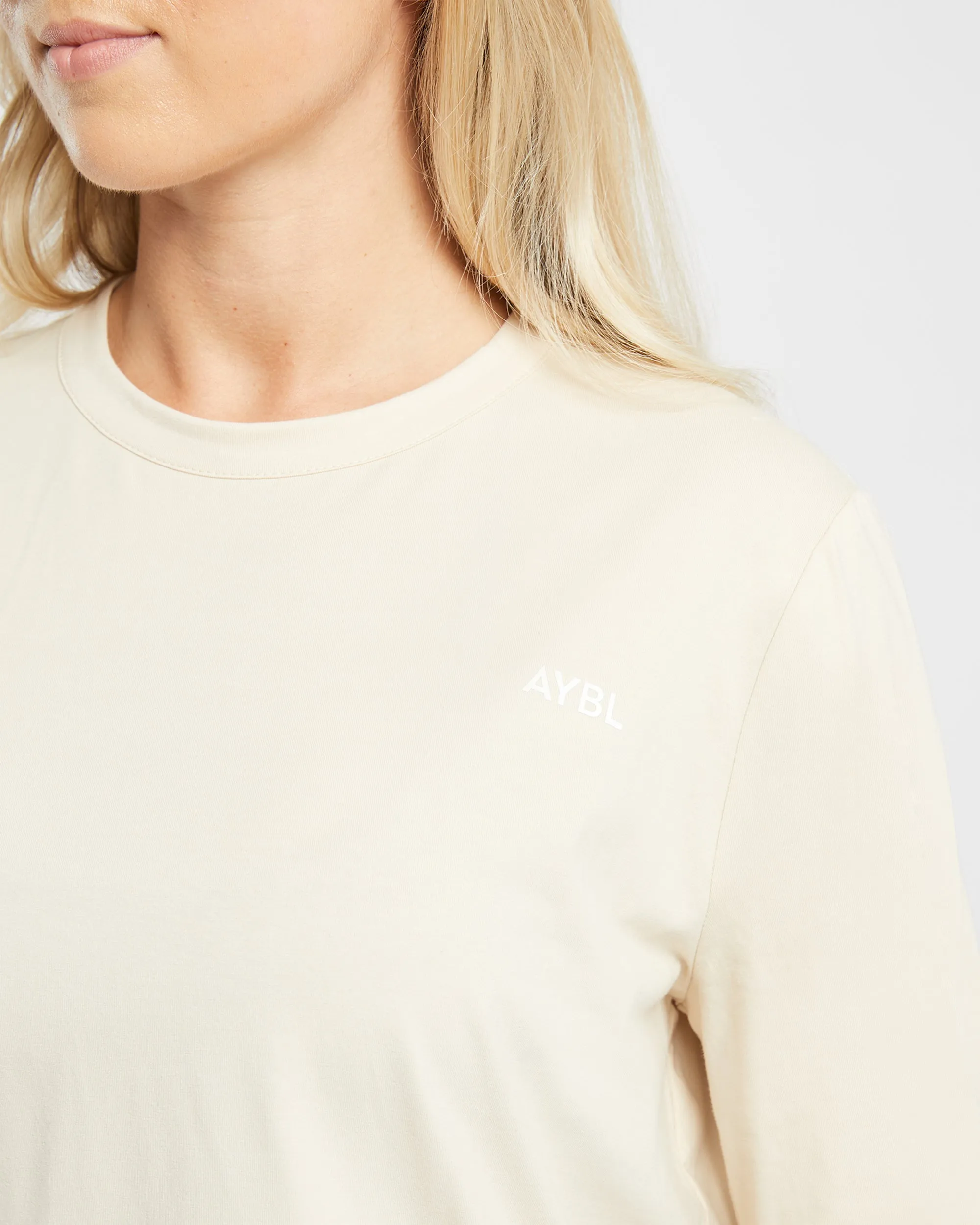 Everyday Relaxed Long Sleeve T Shirt - Cream sold by AYBL product image thumbnail 5
