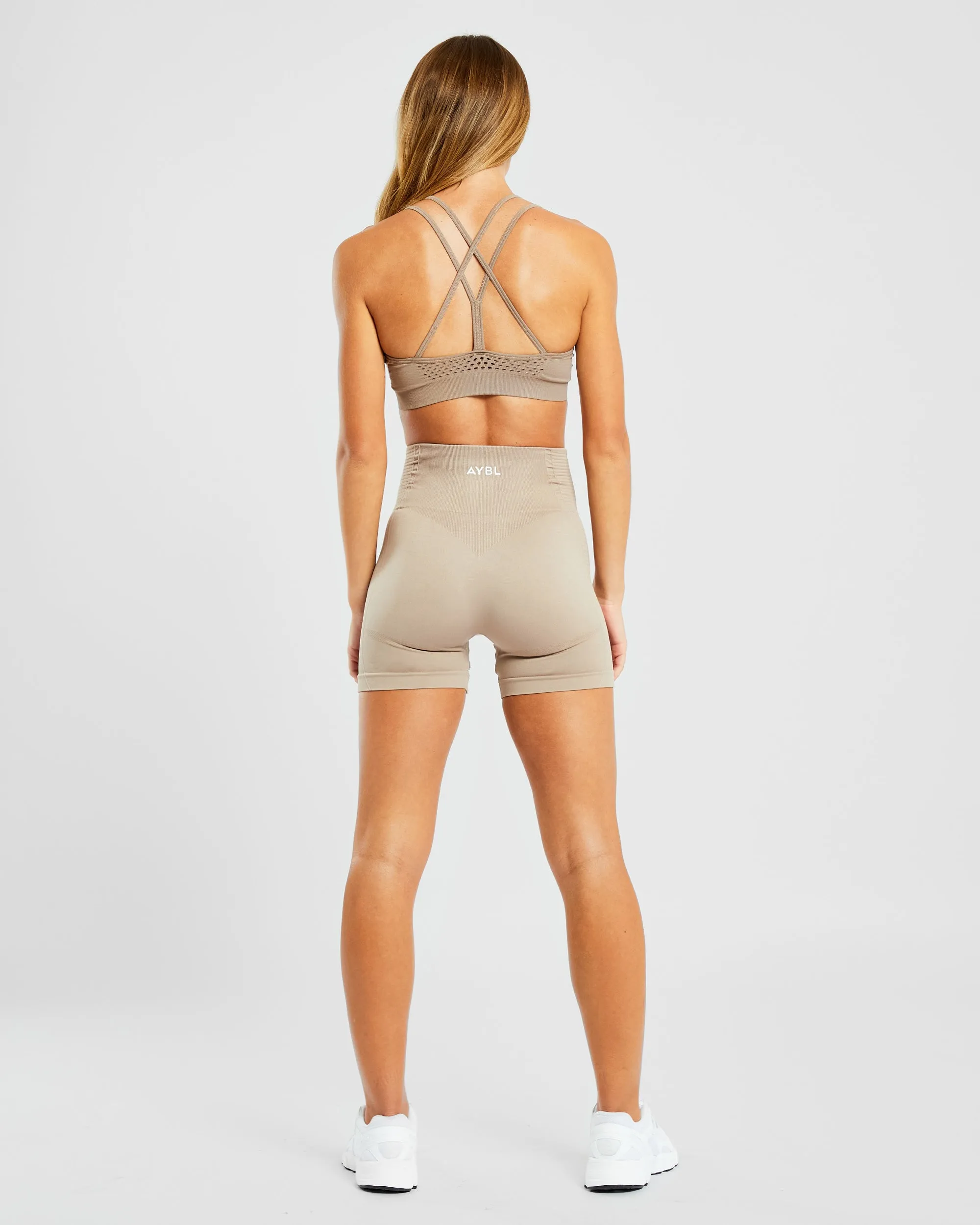 Essential Seamless Strappy Sports Bra - Muted Mocha sold by AYBL product image thumbnail 4