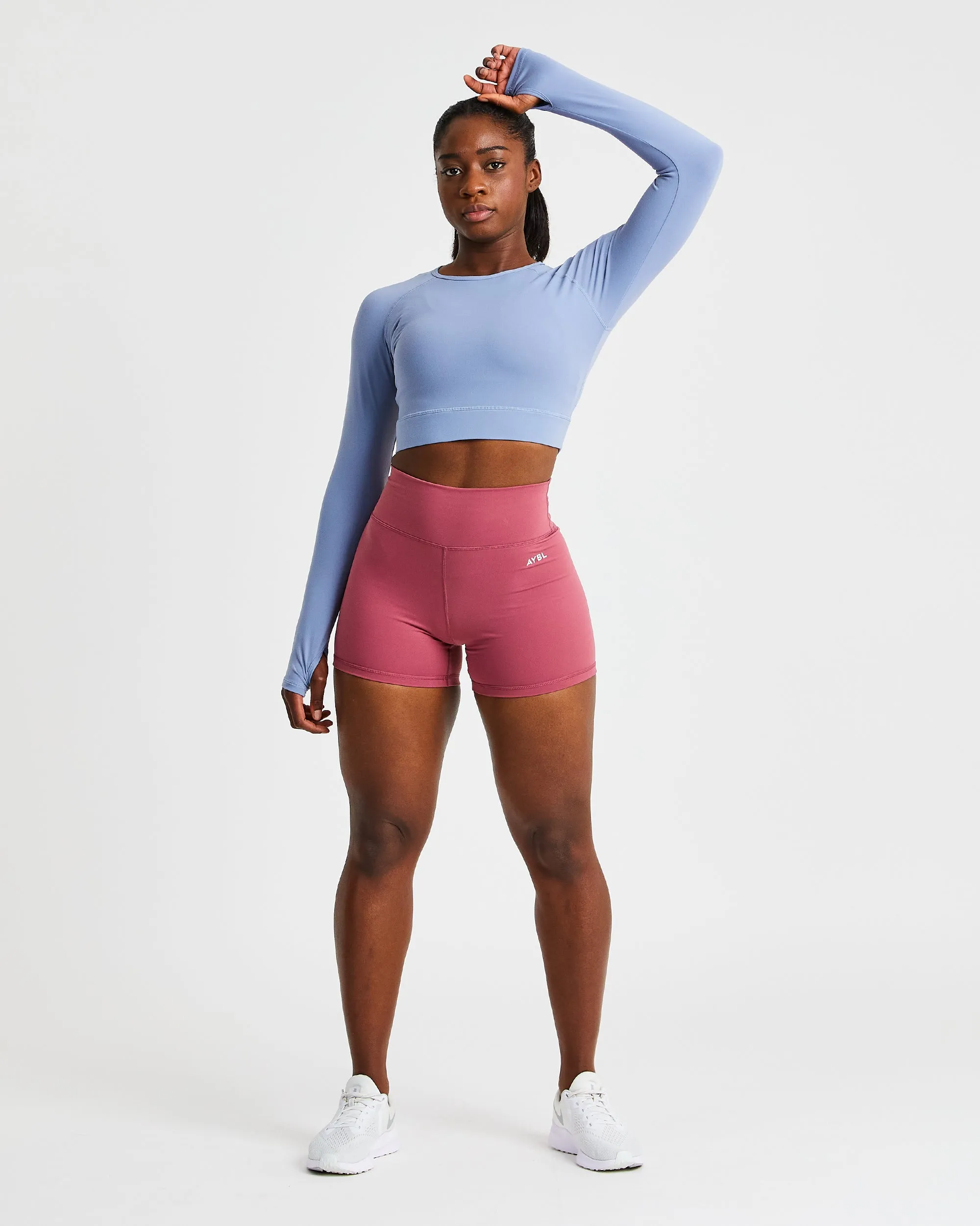 Core Long Sleeve Crop Top - Steel Blue sold by AYBL product image thumbnail 3