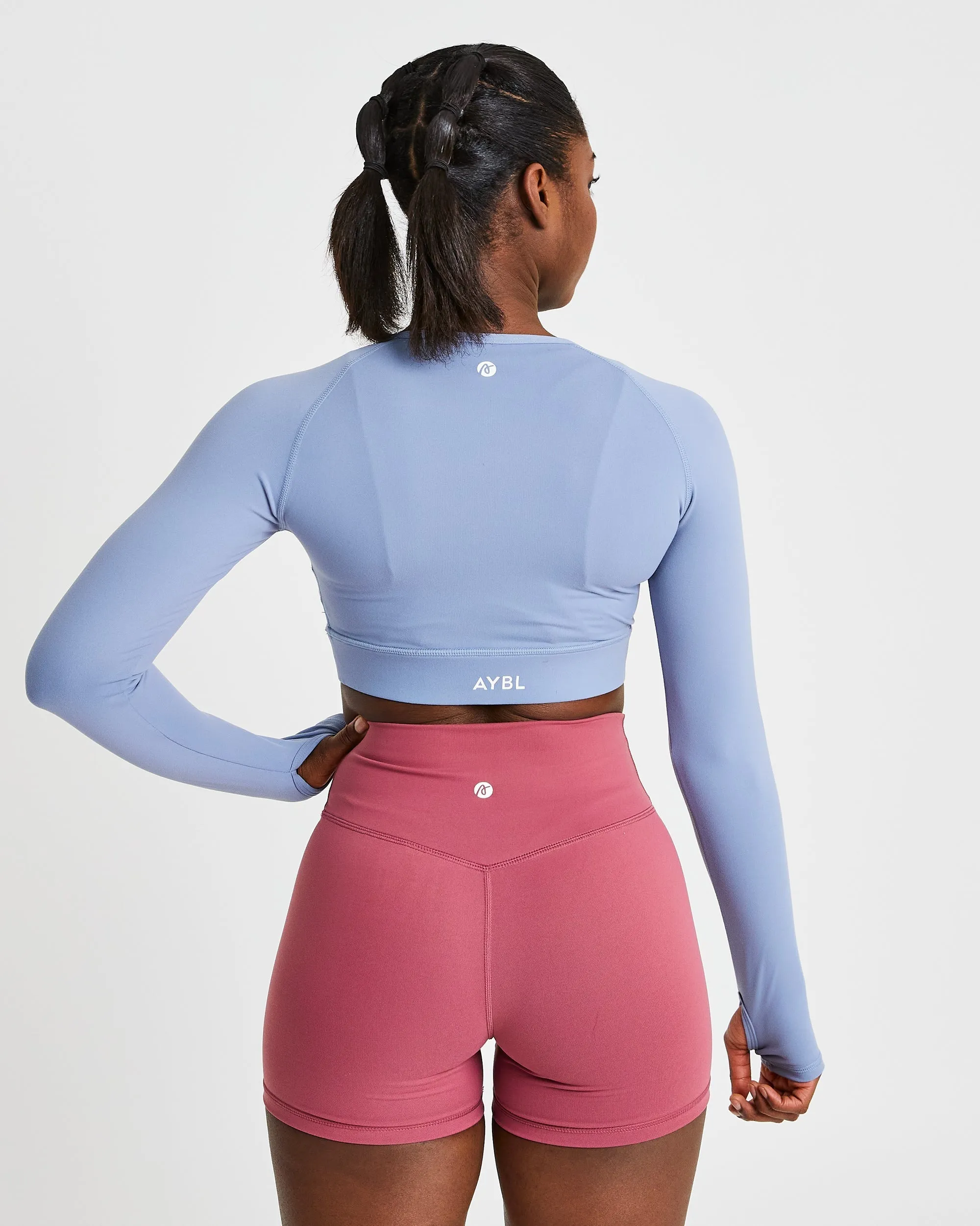 Core Long Sleeve Crop Top - Steel Blue sold by AYBL product image thumbnail 2