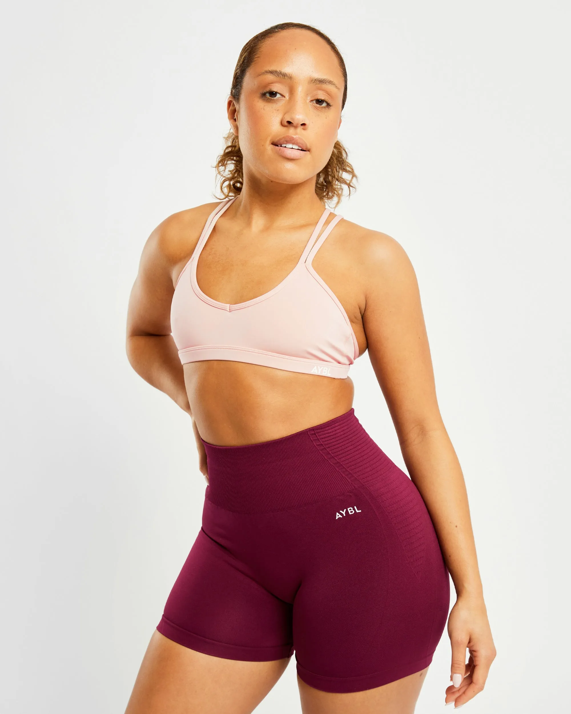 Essential Strappy Sports Bra - Dusty Pink sold by AYBL