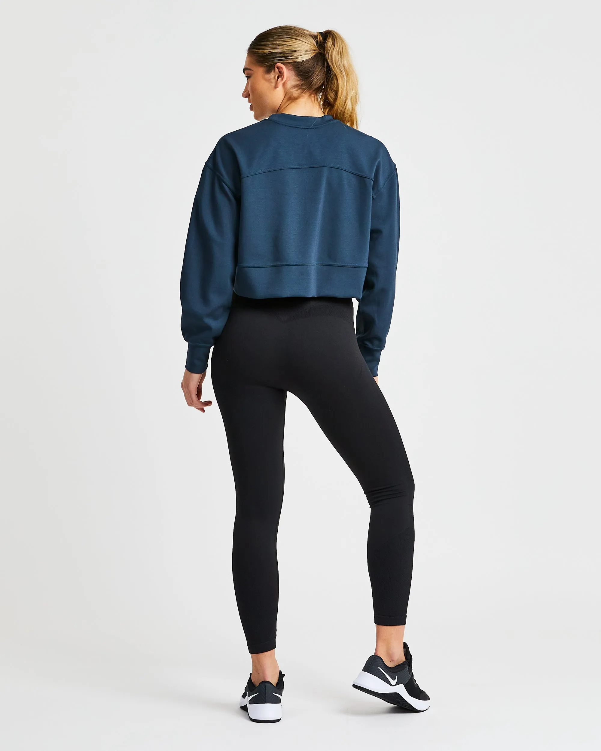 Oversized Crop Jumper - Navy sold by AYBL product image thumbnail 4