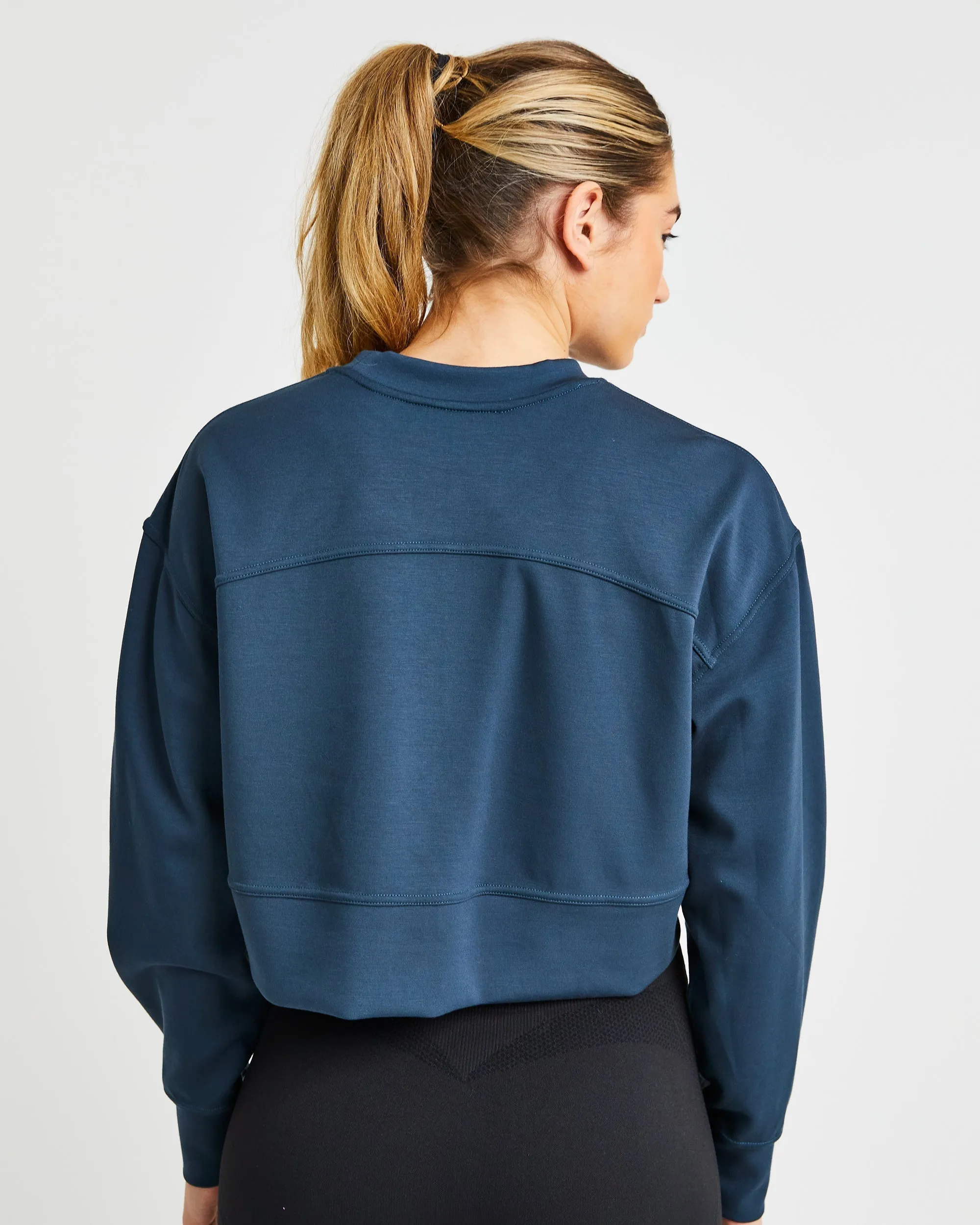 Oversized Crop Jumper - Navy sold by AYBL product image thumbnail 5