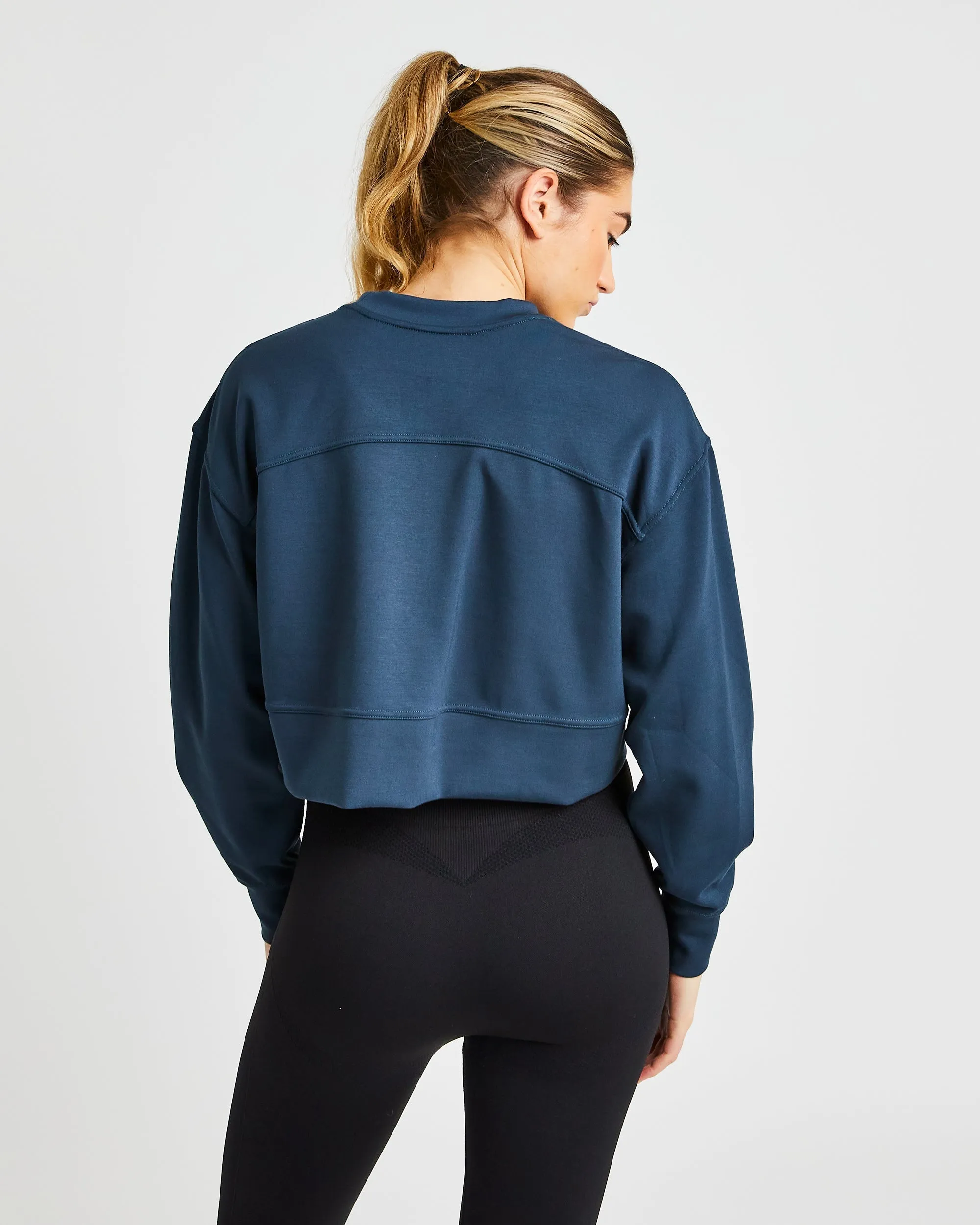 Oversized Crop Jumper - Navy sold by AYBL product image thumbnail 2