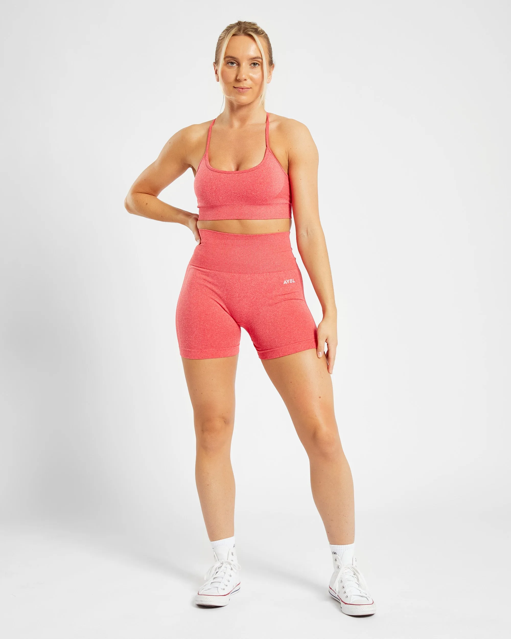 Empower Seamless Sports Bra - Coral Red Marl sold by AYBL product image thumbnail 3