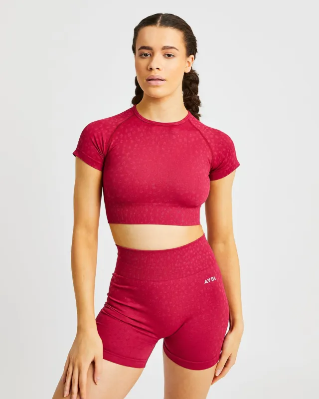 Evolve Speckle Seamless Crop Top - Raspberry sold by AYBL