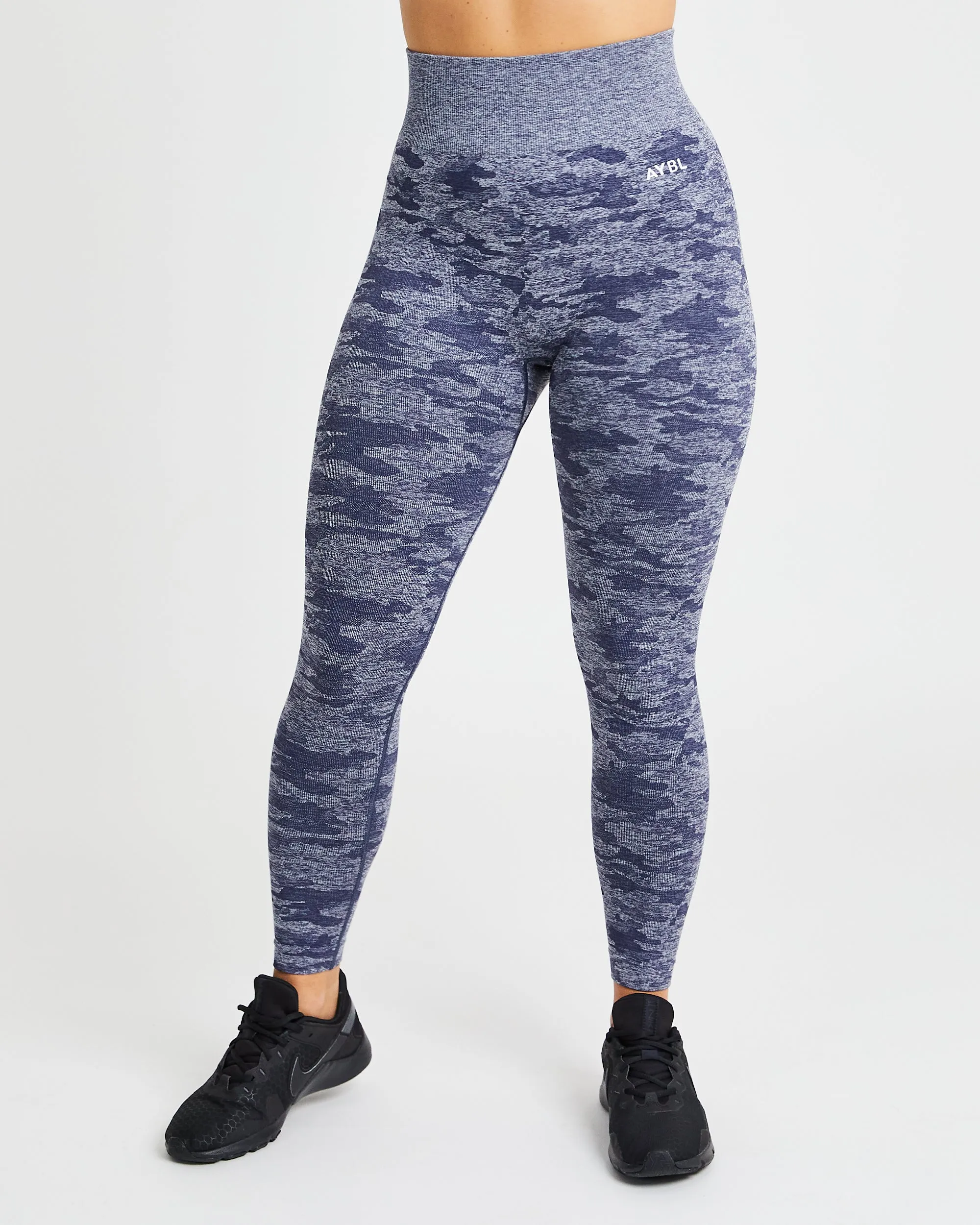 Evolve Camo Seamless Leggings - Navy sold by AYBL