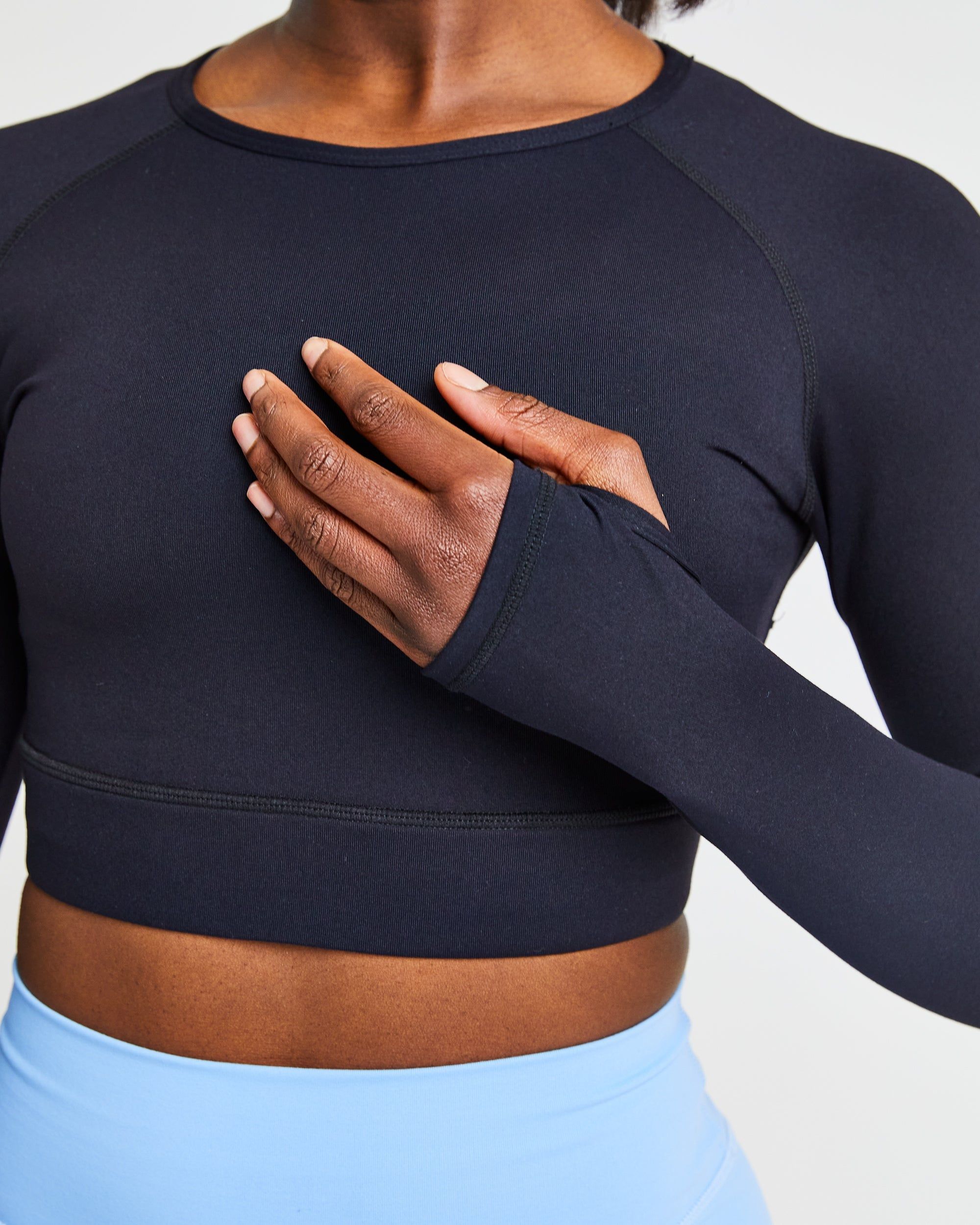 Core Long Sleeve Crop Top - Black sold by AYBL product image thumbnail 5