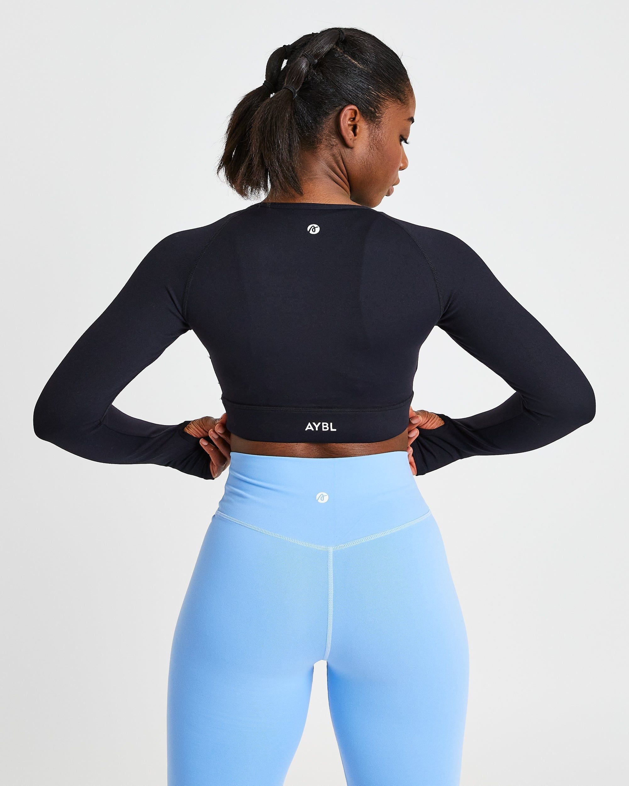 Core Long Sleeve Crop Top - Black sold by AYBL product image thumbnail 2