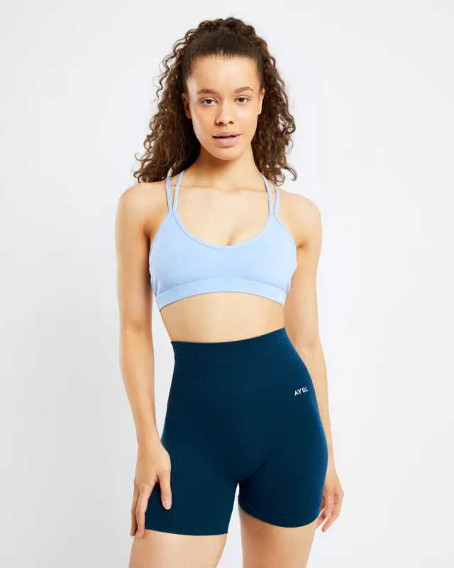 Essential Strappy Sports Bra - Powder Blue sold by AYBL