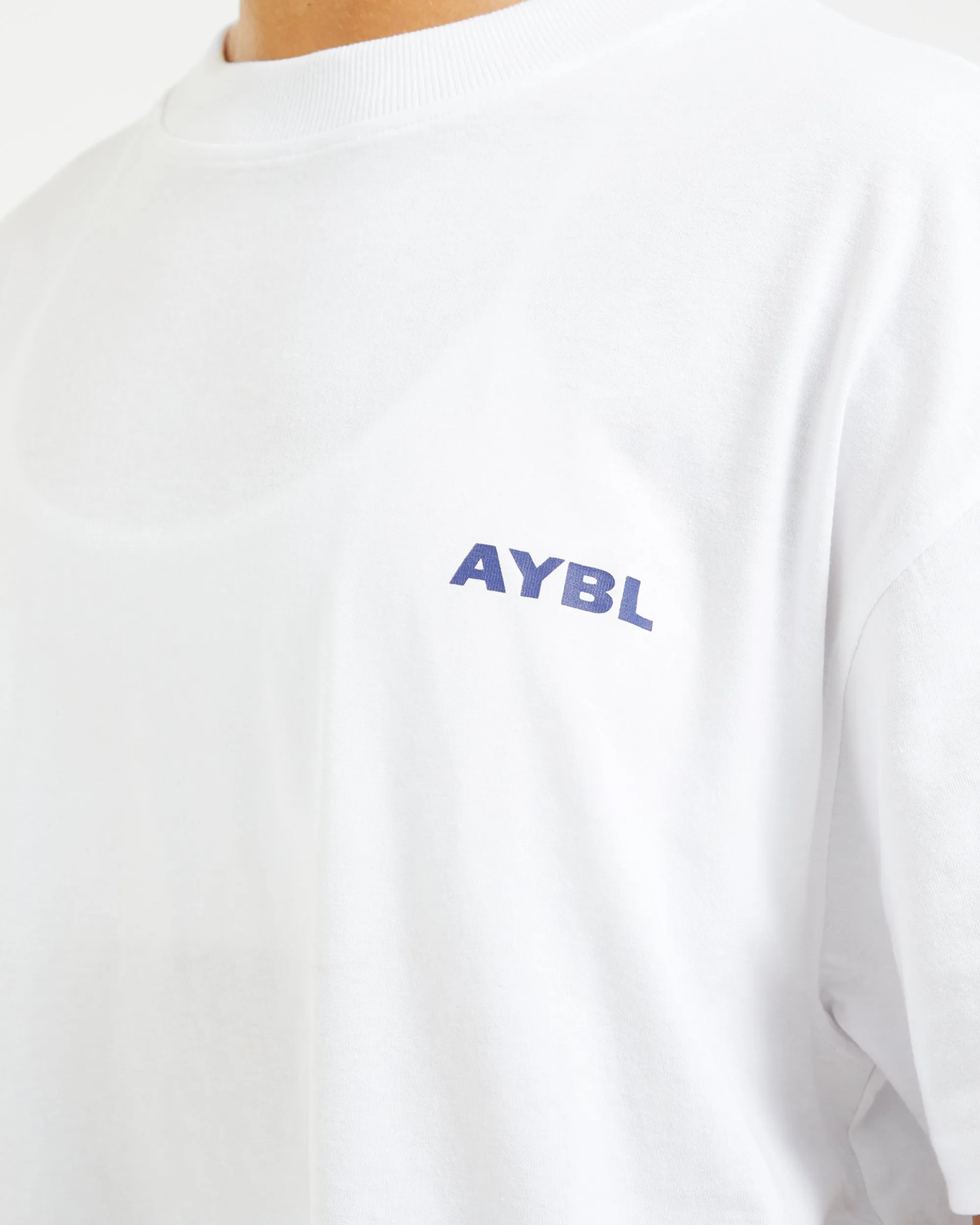 AYBL Lift Italic Oversized T Shirt - White/Navy sold by AYBL product image thumbnail 5