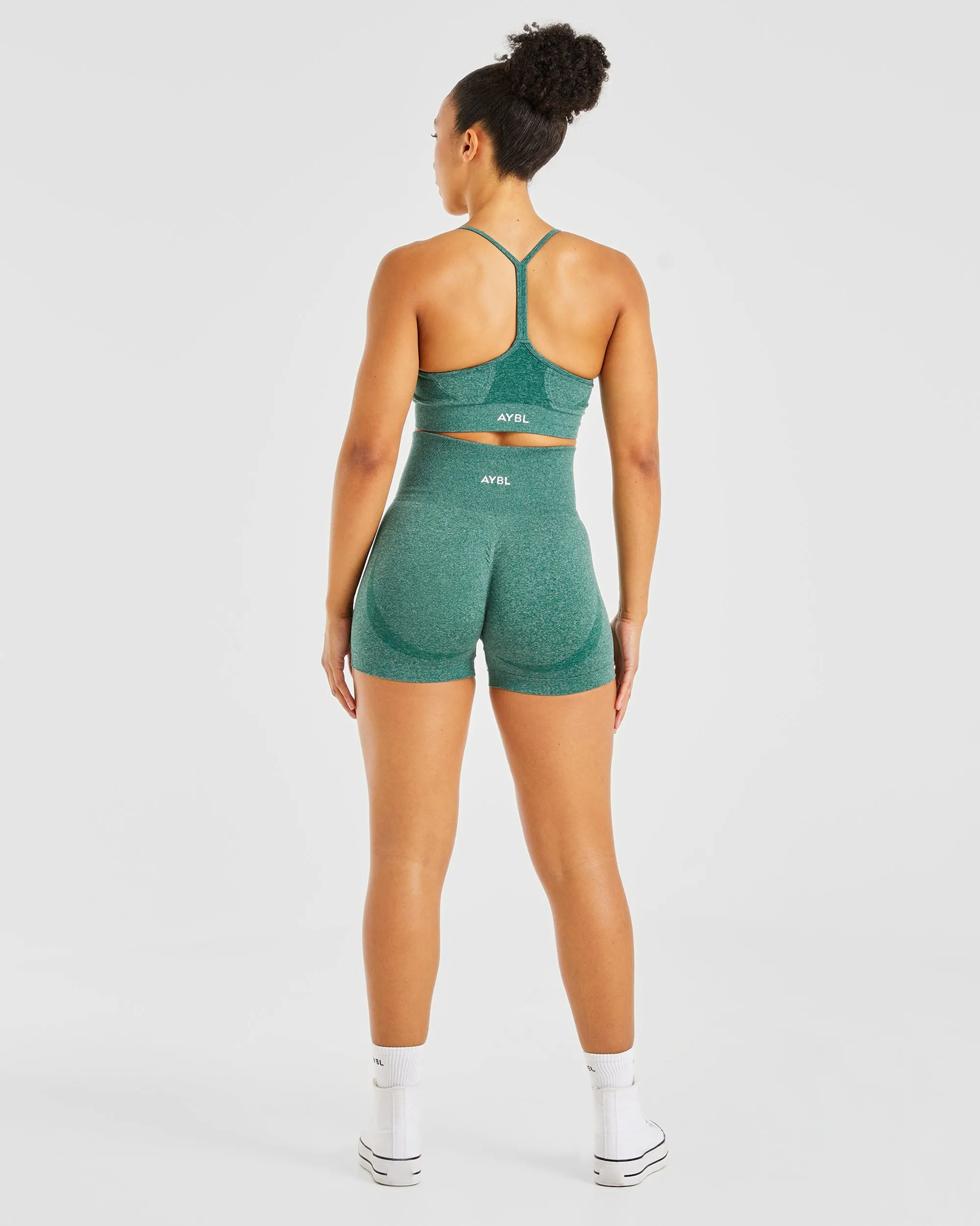 Empower Seamless Sports Bra - Forest Green Marl sold by AYBL product image thumbnail 4
