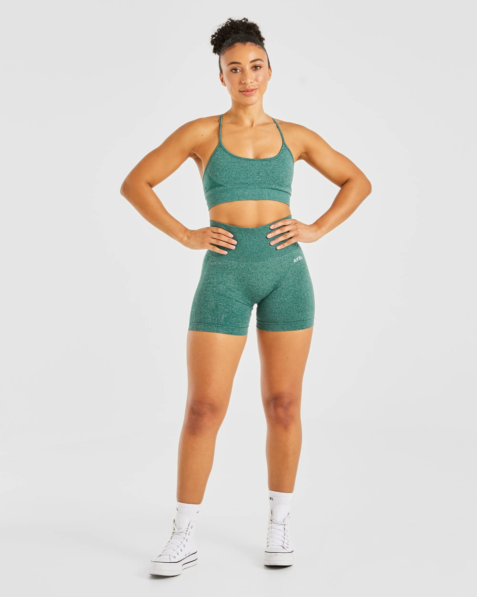 Empower Seamless Sports Bra - Forest Green Marl sold by AYBL product image thumbnail 3