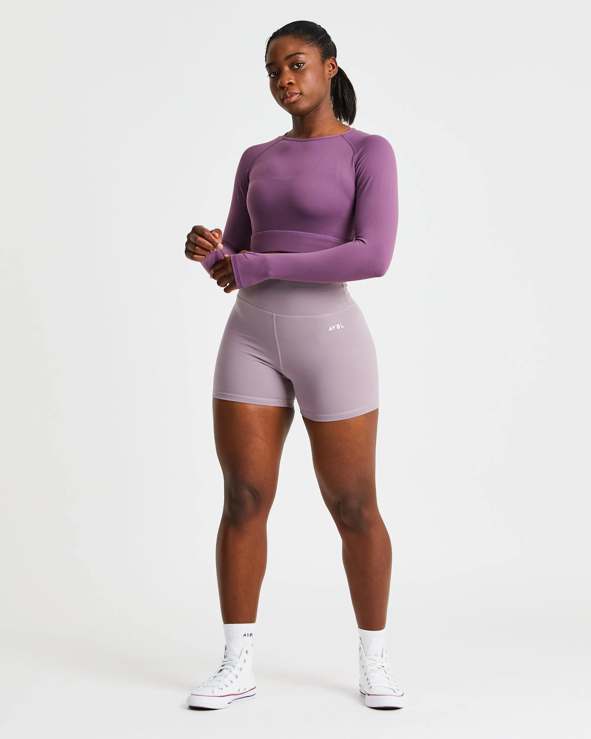 Core Long Sleeve Crop Top - Purple sold by AYBL product image thumbnail 3