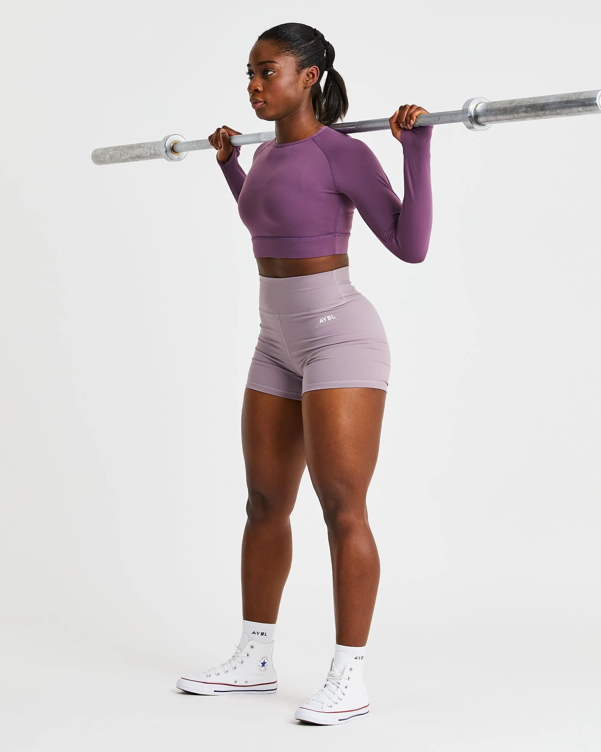 Core Long Sleeve Crop Top - Purple sold by AYBL product image thumbnail 5