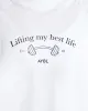 Lifting My Best Life Oversized T Shirt - White sold by AYBL