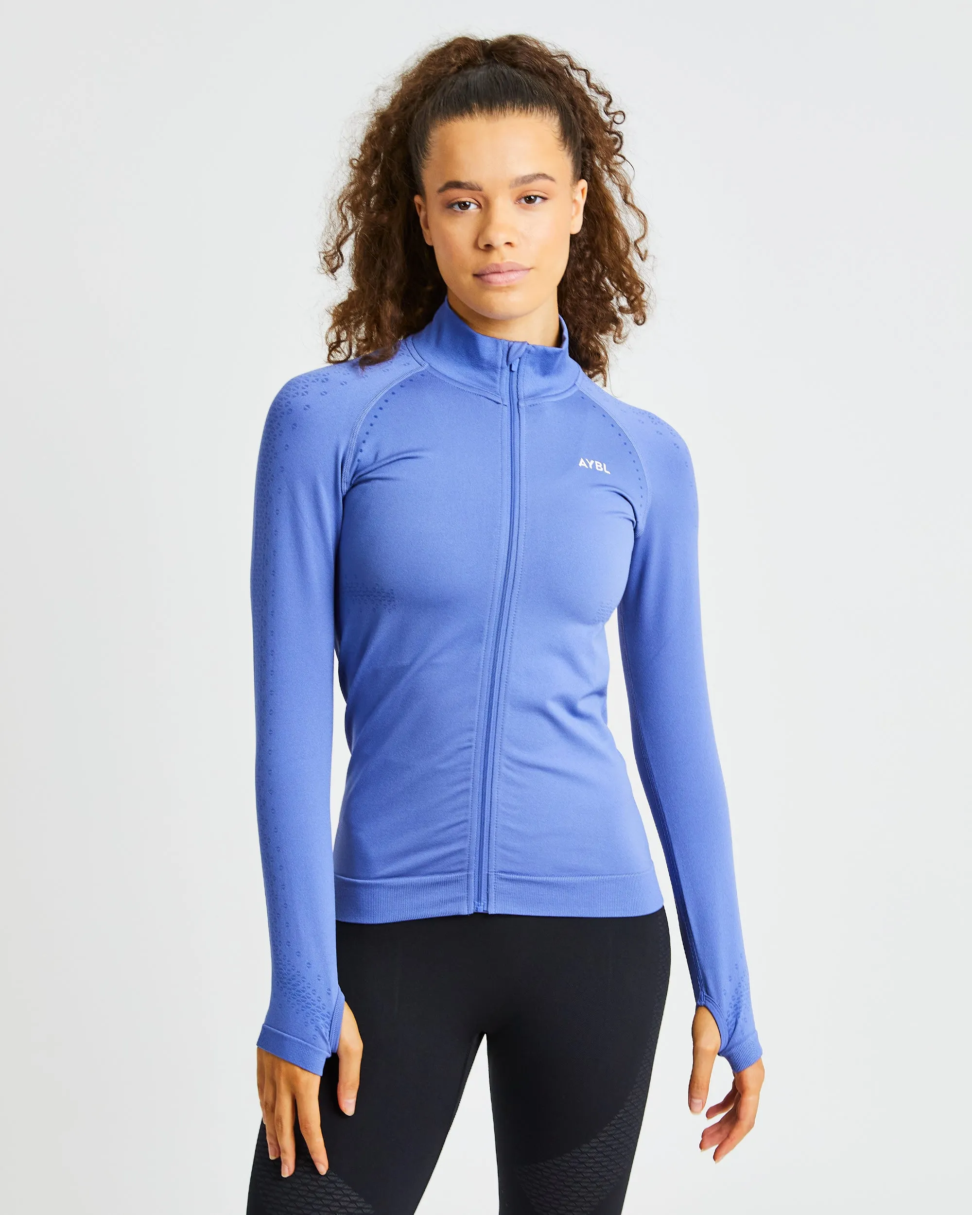 Ignite Seamless Zip Jacket - Flame Blue sold by AYBL