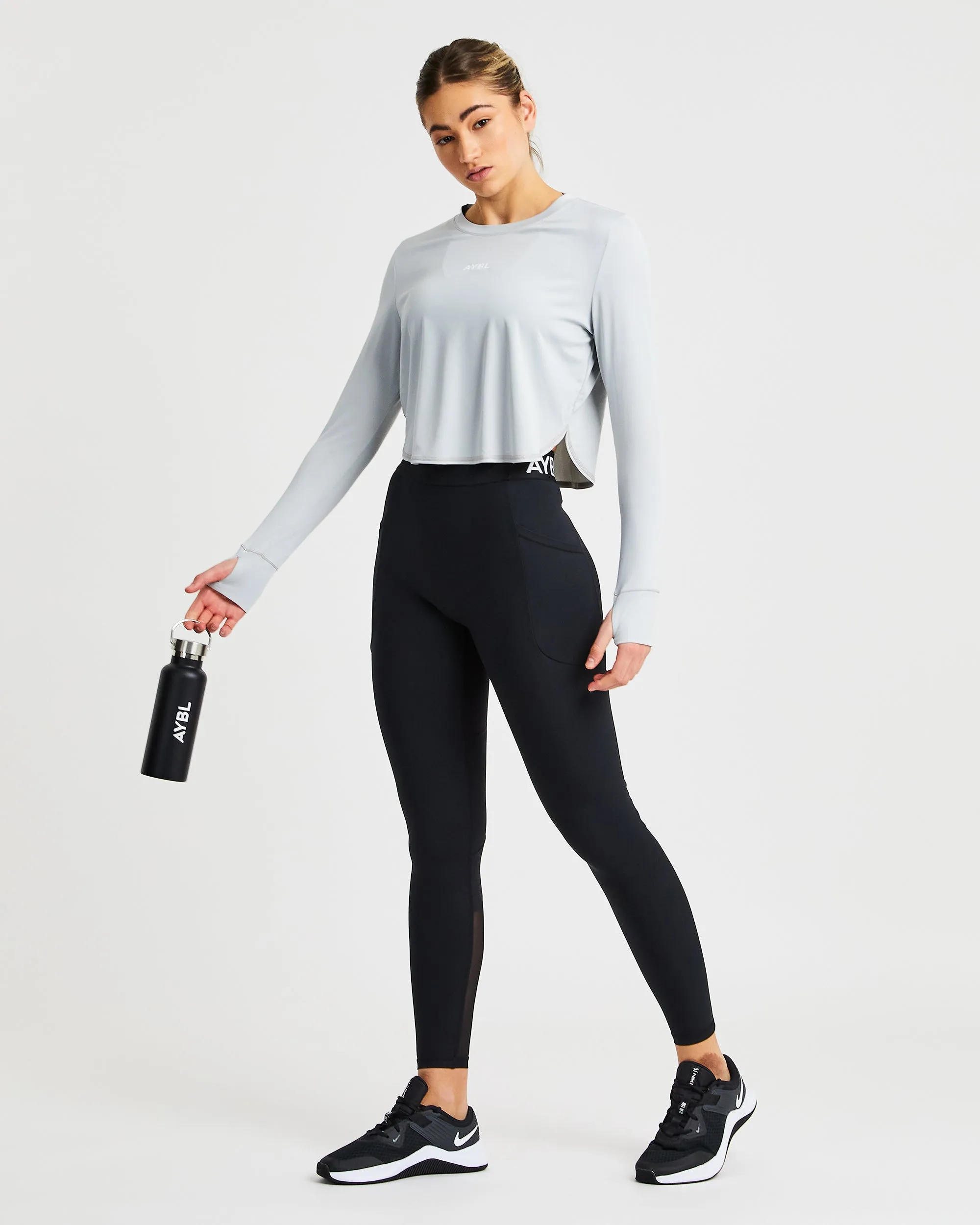 Define Long Sleeve Crop T - Grey sold by AYBL product image thumbnail 5