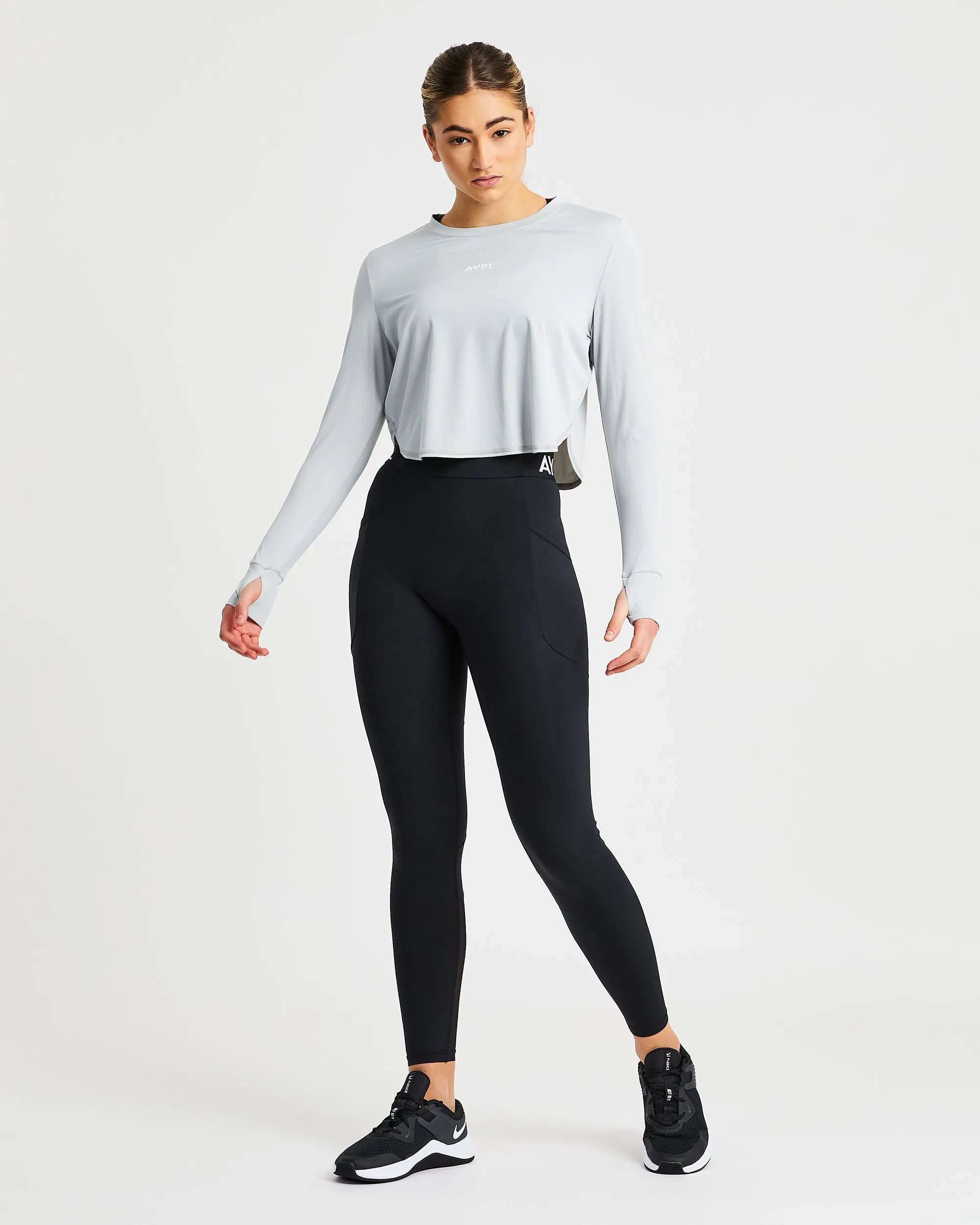 Define Long Sleeve Crop T - Grey sold by AYBL product image thumbnail 3