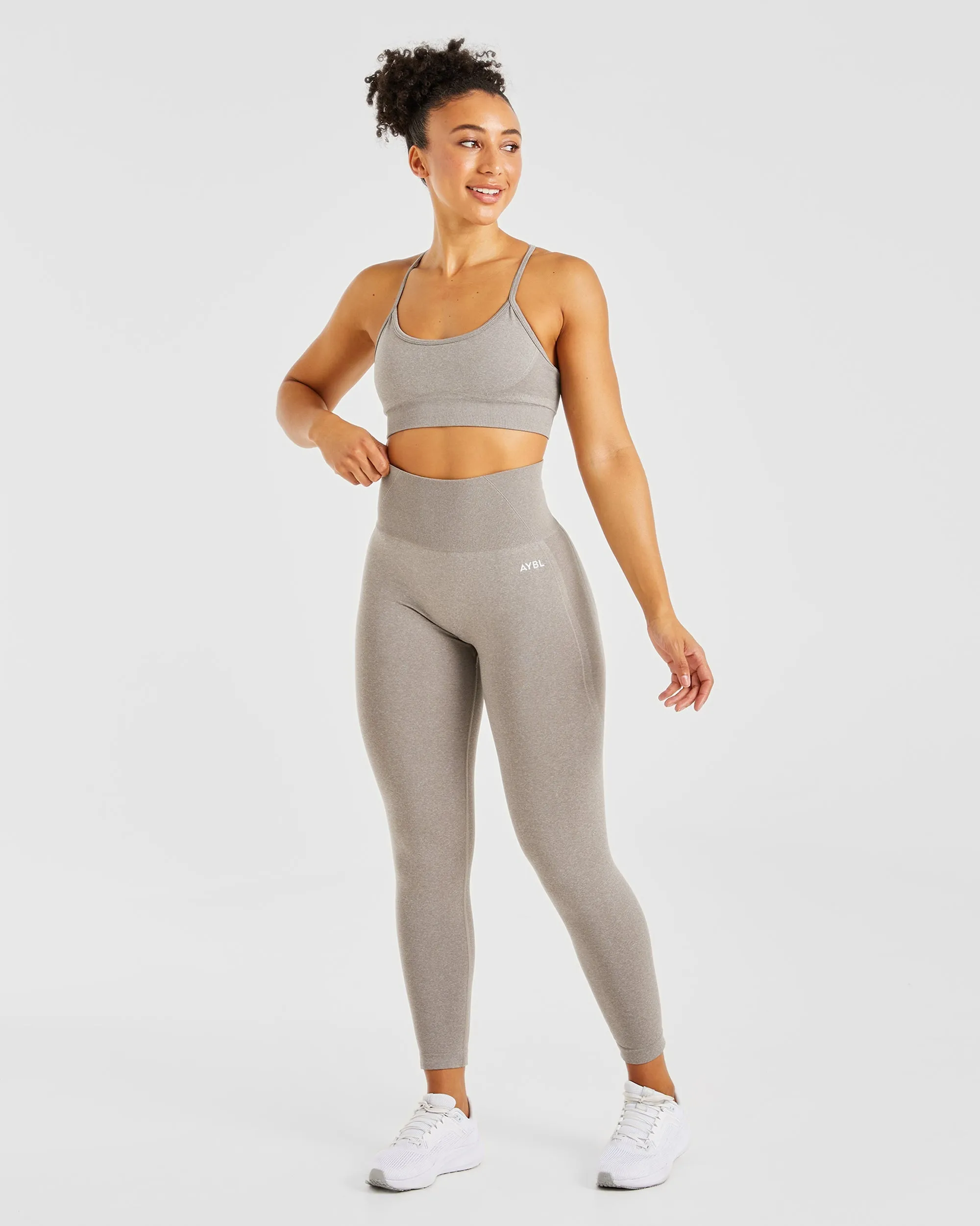 Empower Seamless Sports Bra - Taupe Marl sold by AYBL product image thumbnail 3